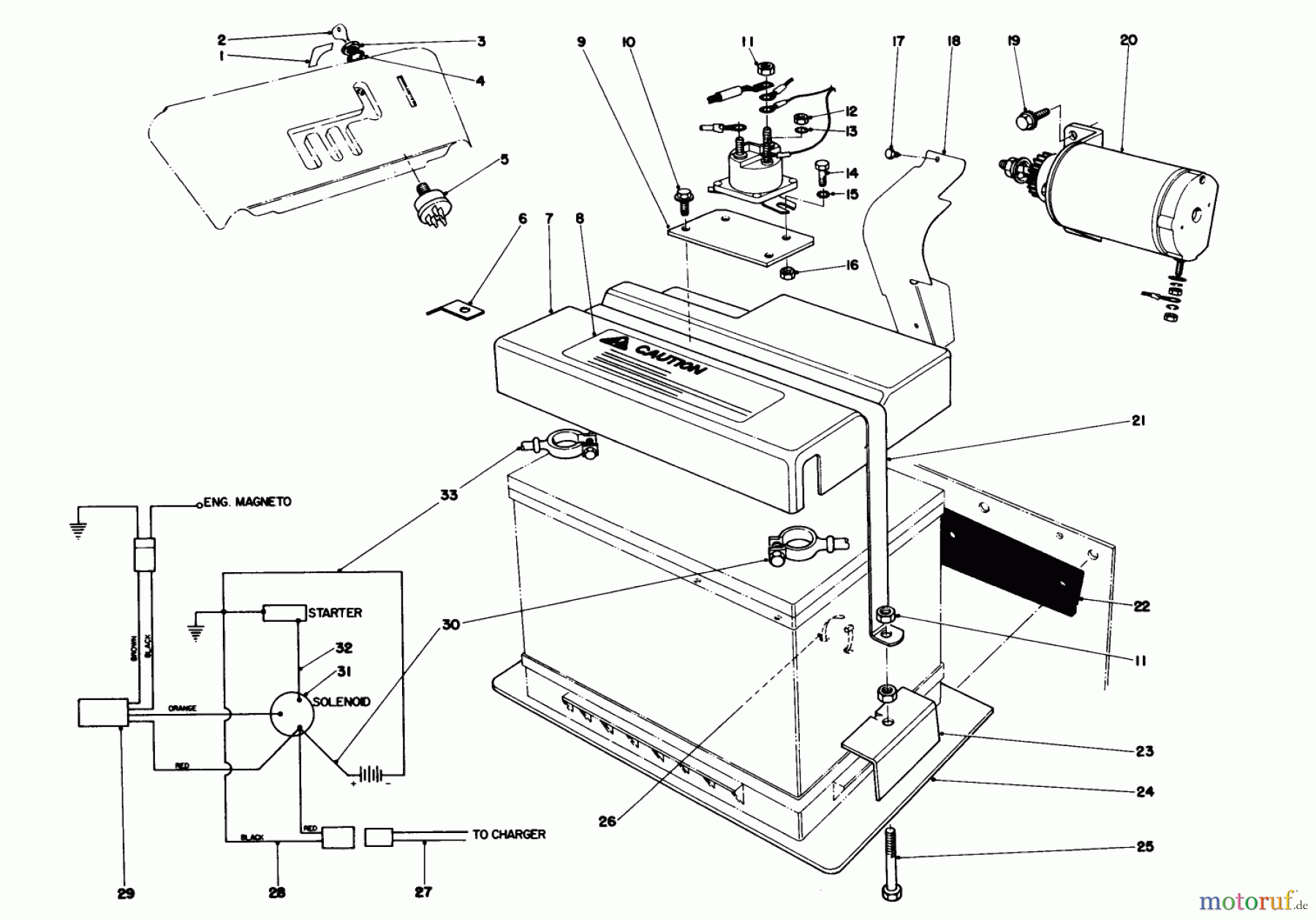  Toro Neu Snow Blowers/Snow Throwers Seite 1 38060 (826) - Toro 826 Snowthrower, 1978 (8000001-8999999) 12 VOLT STARTING MOTOR KIT 29-6590