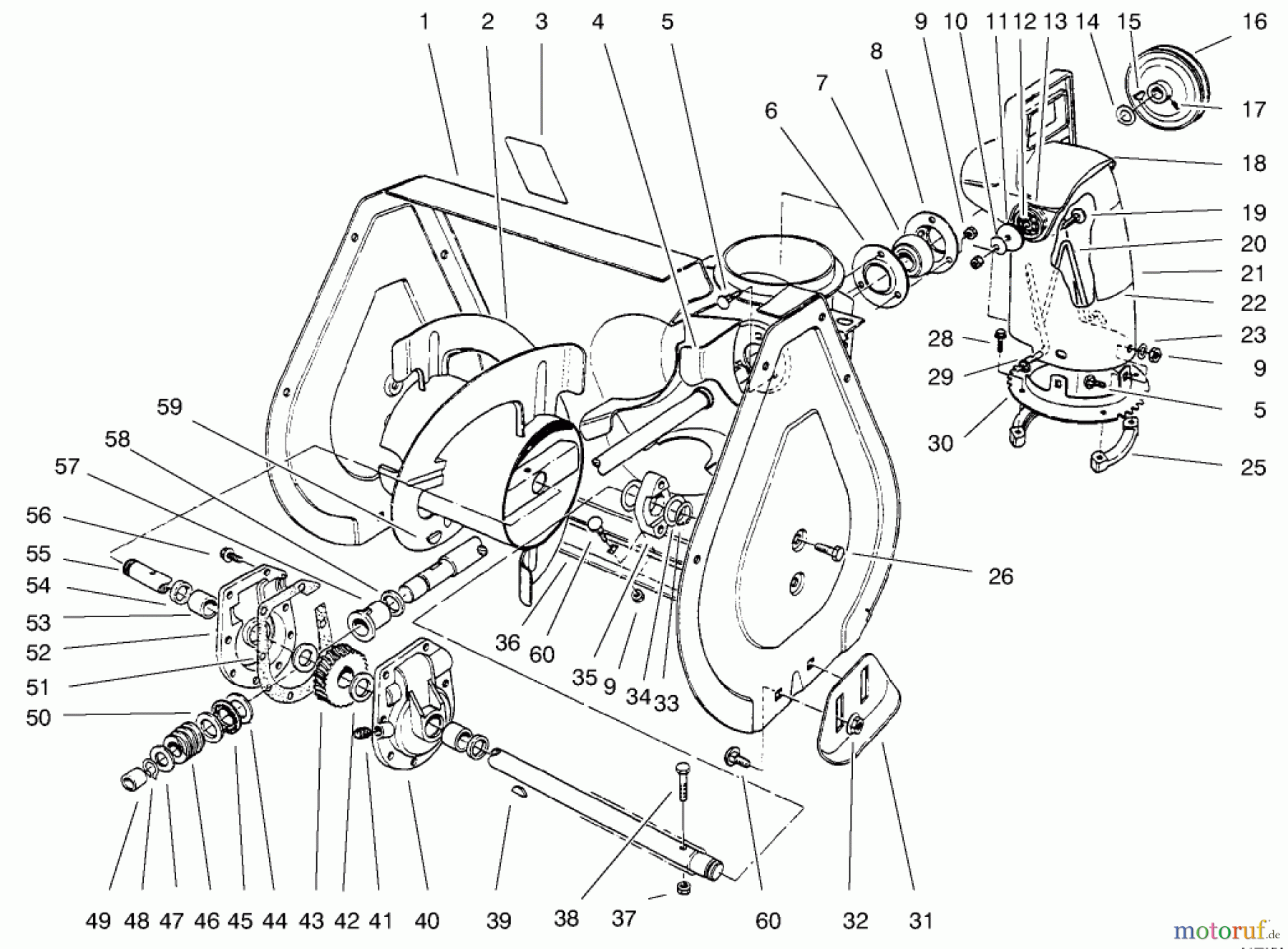  Toro Neu Snow Blowers/Snow Throwers Seite 1 38063 (622) - Toro 622 Snowthrower, 1997 (7900001-7999999) AUGER ASSEMBLY