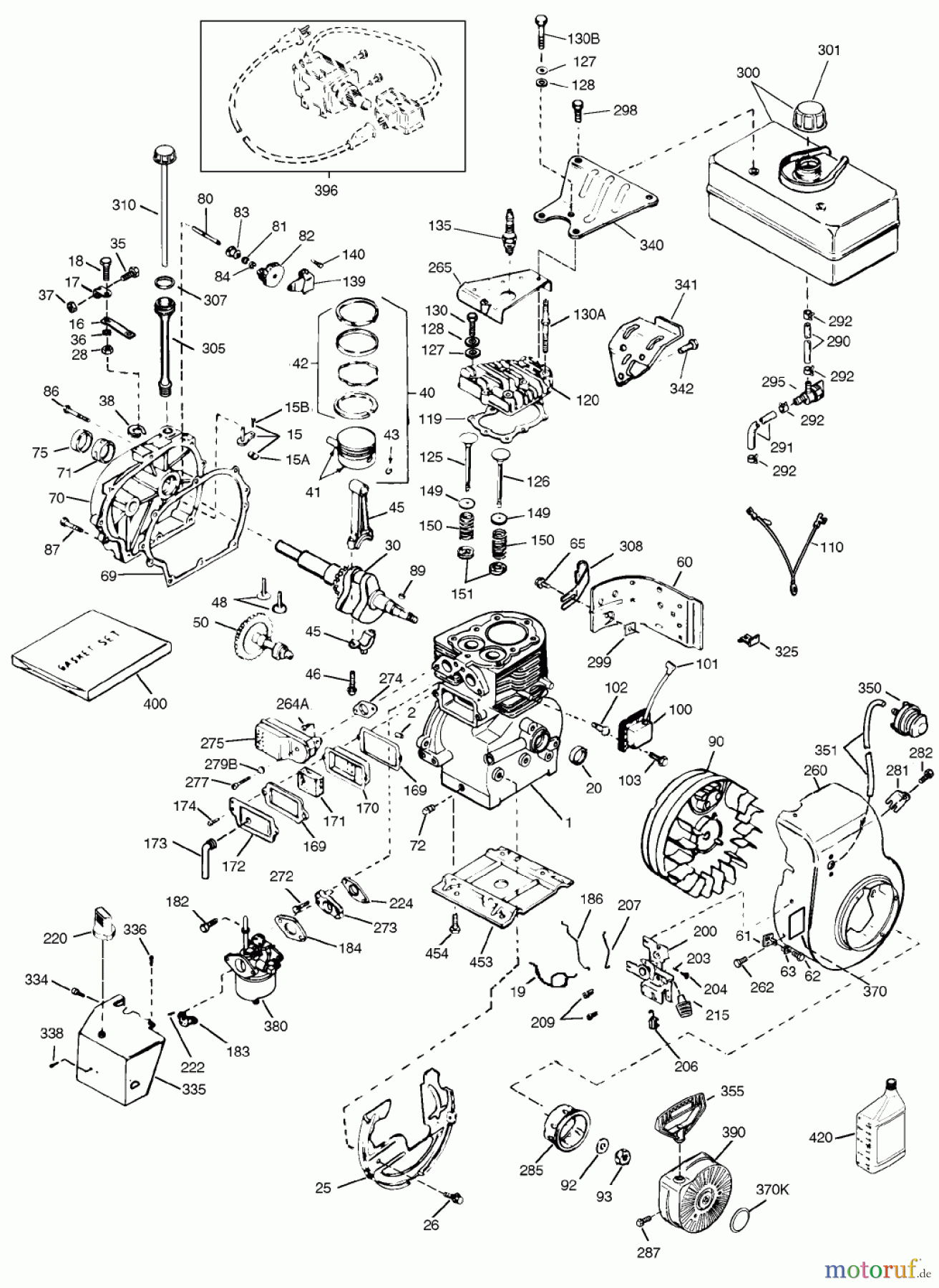  Toro Neu Snow Blowers/Snow Throwers Seite 1 38063 (622) - Toro 622 Snowthrower, 1997 (7900001-7999999) ENGINE TECUMSEH MODEL HSK60-76008B