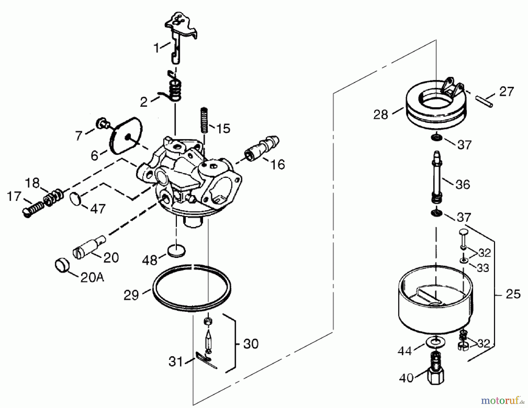  Toro Neu Snow Blowers/Snow Throwers Seite 1 38062 (622) - Toro 622 Snowthrower, 1998 (8900001-8999999) CARBURETOR NO. 640081