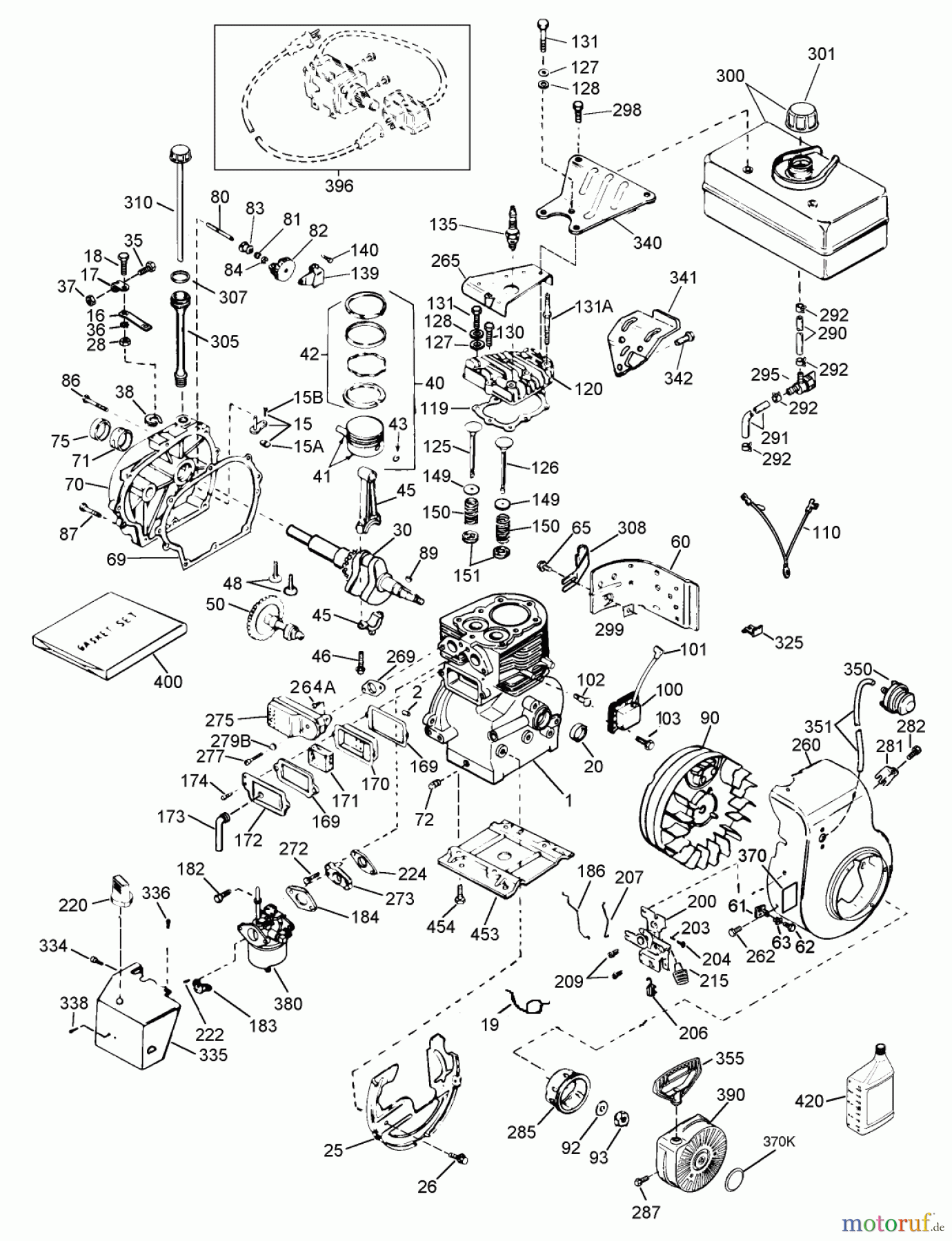  Toro Neu Snow Blowers/Snow Throwers Seite 1 38062 (622) - Toro 622 Snowthrower, 1998 (8900001-8999999) ENGINE TECUMSEH MODEL HSK60-76008C