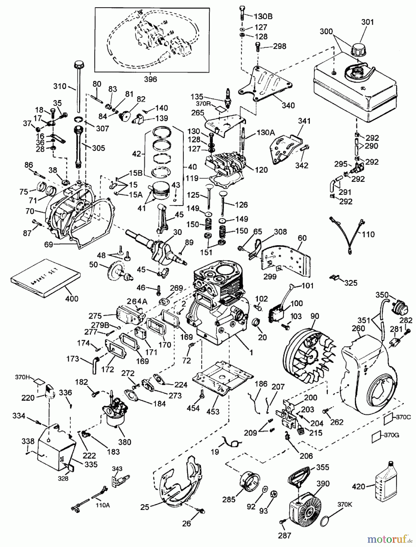  Toro Neu Snow Blowers/Snow Throwers Seite 1 38063 (622) - Toro 622 Snowthrower, 1999 (9900001-9999999) ENGINE TECUMSEH MODEL HSK60-76011C