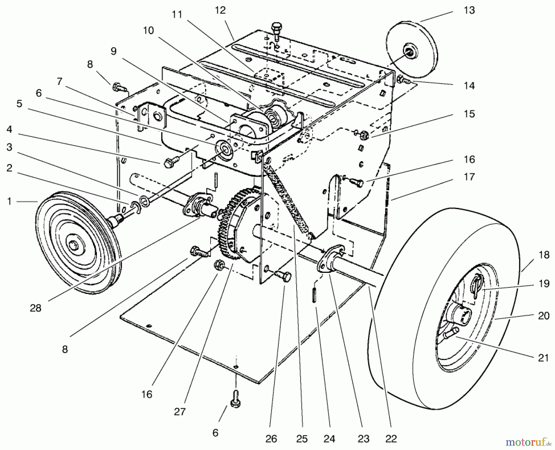  Toro Neu Snow Blowers/Snow Throwers Seite 1 38062 (622) - Toro 622 Snowthrower, 1999 (9900001-9999999) TRACTION ASSEMBLY #1