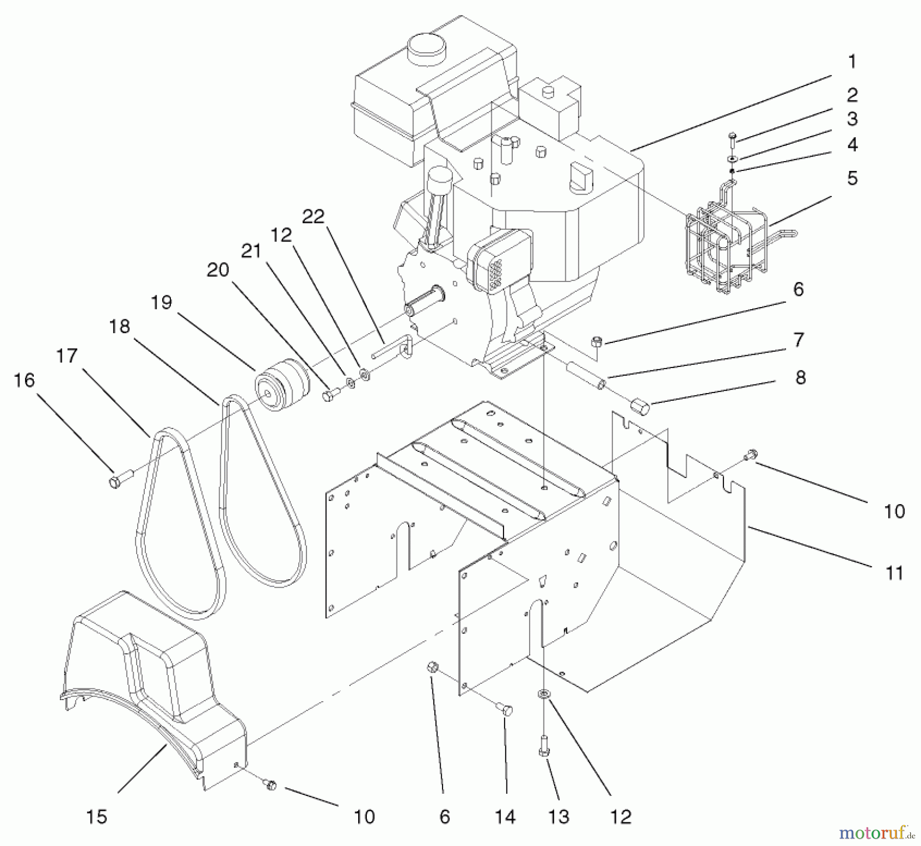  Toro Neu Snow Blowers/Snow Throwers Seite 1 38064 (622) - Toro 622 Power Throw Snowthrower, 2002 (220000001-220999999) ENGINE ASSEMBLY