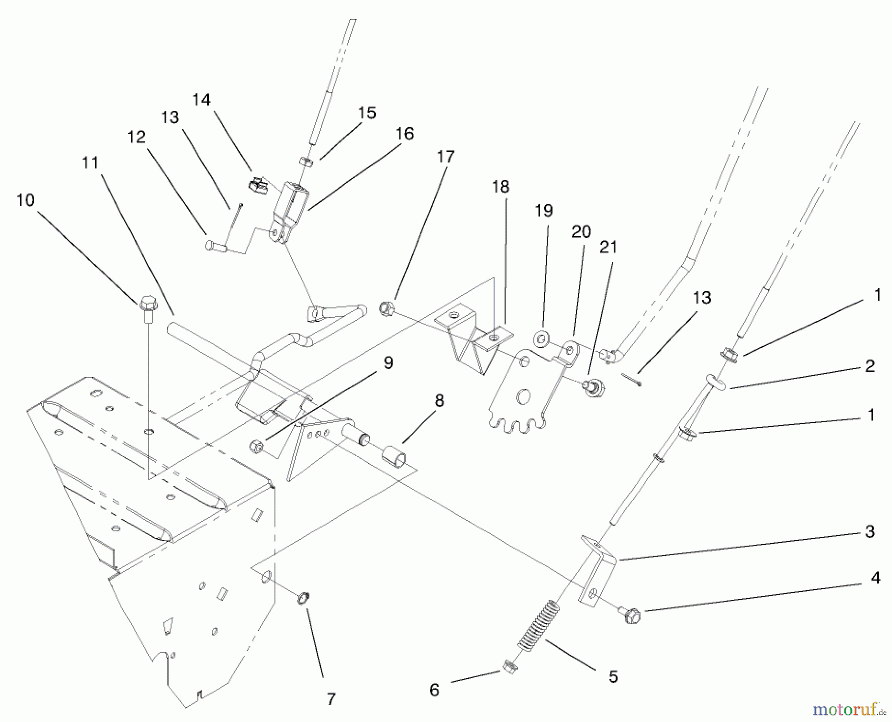  Toro Neu Snow Blowers/Snow Throwers Seite 1 38063 (622) - Toro 622 Snowthrower, 2000 (200000001-200999999) LINKAGE AND TRACTION ASSEMBLY