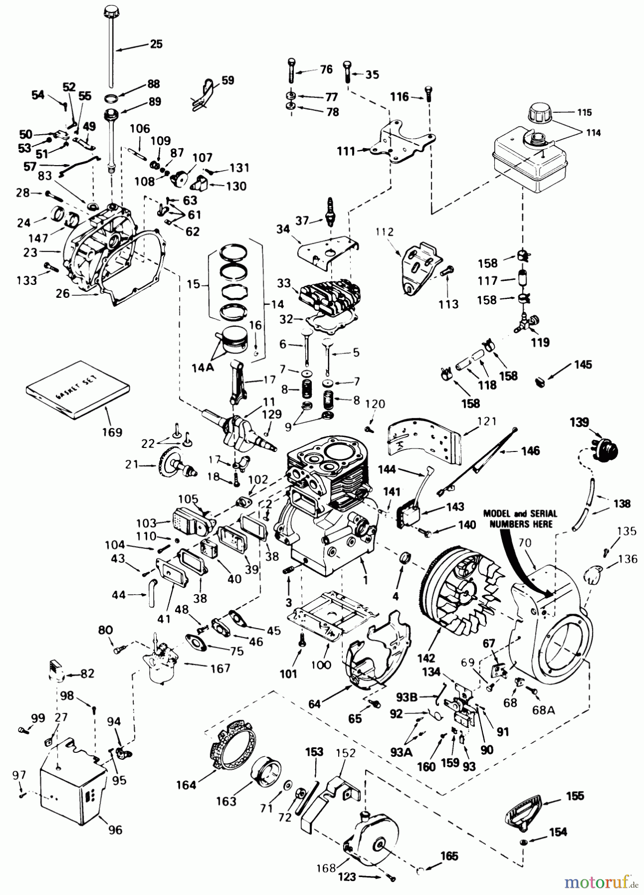  Toro Neu Snow Blowers/Snow Throwers Seite 1 38065 (624) - Toro 624 Snowthrower, 1989 (9000001-9999999) ENGINE TECUMSEH MODEL NO. H60-75503W