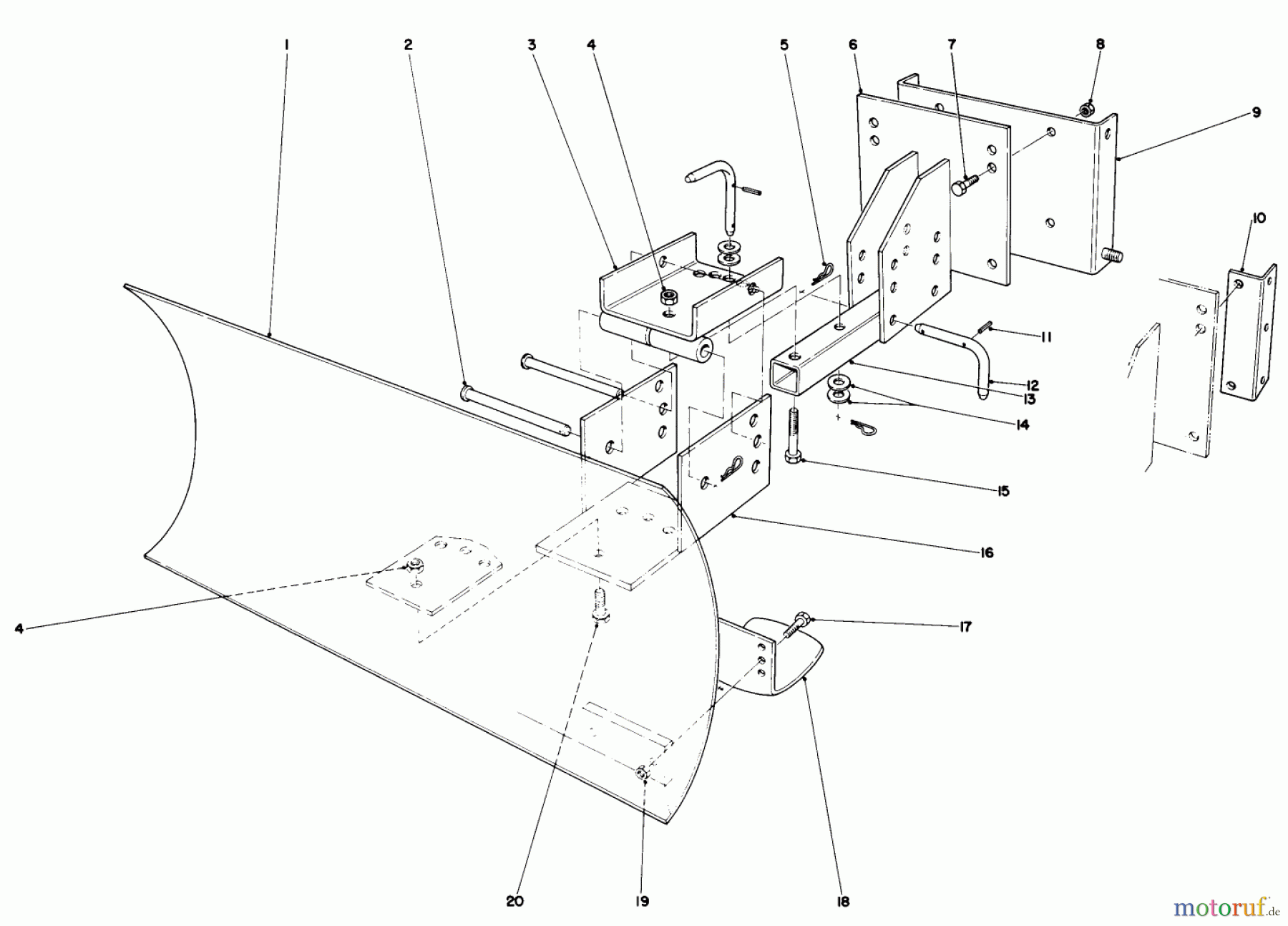  Toro Neu Snow Blowers/Snow Throwers Seite 1 38065 (624) - Toro 624 Snowthrower, 1989 (9000001-9999999) GRADER BLADE ASSEMBLY MODEL 59099 (OPTIONAL)