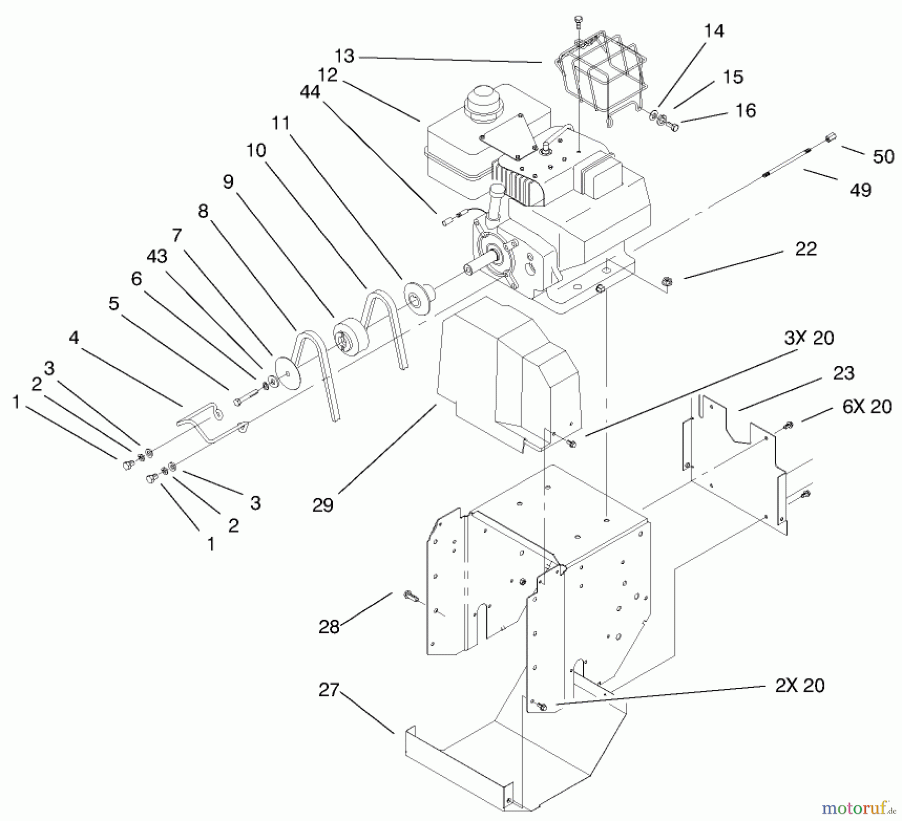  Toro Neu Snow Blowers/Snow Throwers Seite 1 38066 (824XL) - Toro 824XL Power Throw Snowthrower, 2002 (220000001-220999999) ENGINE & FRAME ASSEMBLY