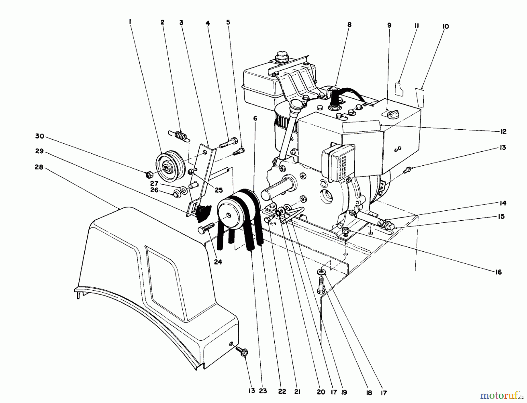  Toro Neu Snow Blowers/Snow Throwers Seite 1 38073 (724) - Toro 724 Snowthrower, 1993 (3900001-3999999) ENGINE ASSEMBLY