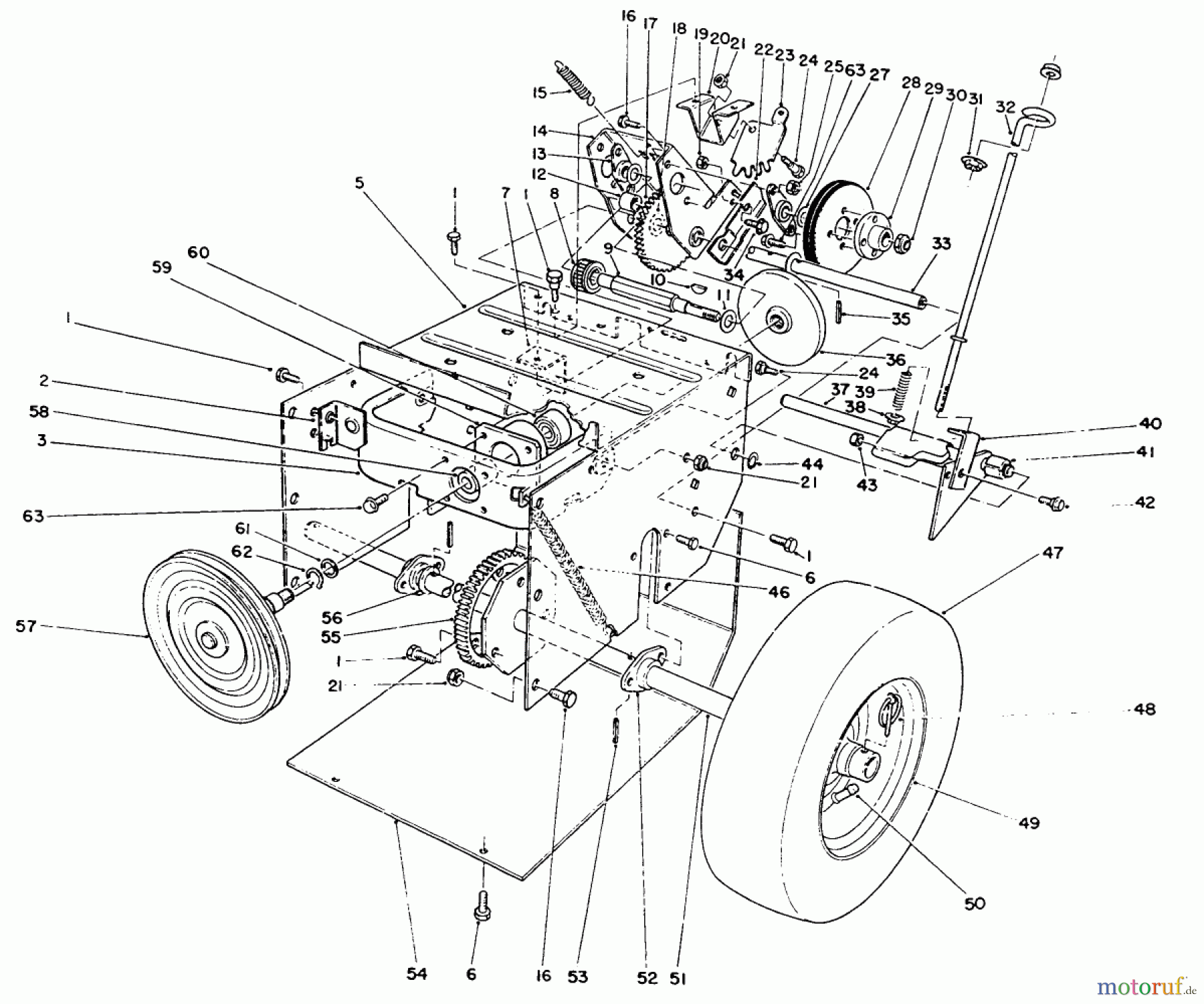  Toro Neu Snow Blowers/Snow Throwers Seite 1 38072 (724) - Toro 724 Snowthrower, 1995 (5900001-5999999) TRACTION ASSEMBLY