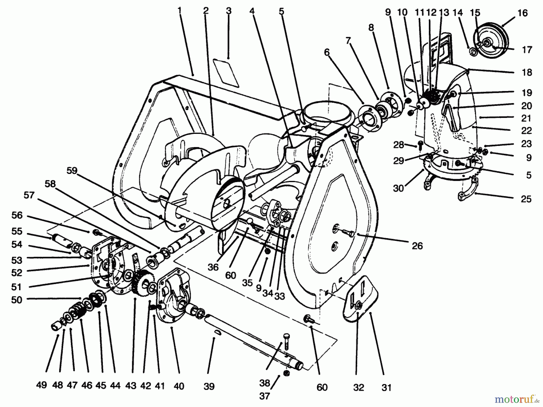  Toro Neu Snow Blowers/Snow Throwers Seite 1 38072 (724) - Toro 724 Snowthrower, 1996 (6900001-6999999) AUGER ASSEMBLY