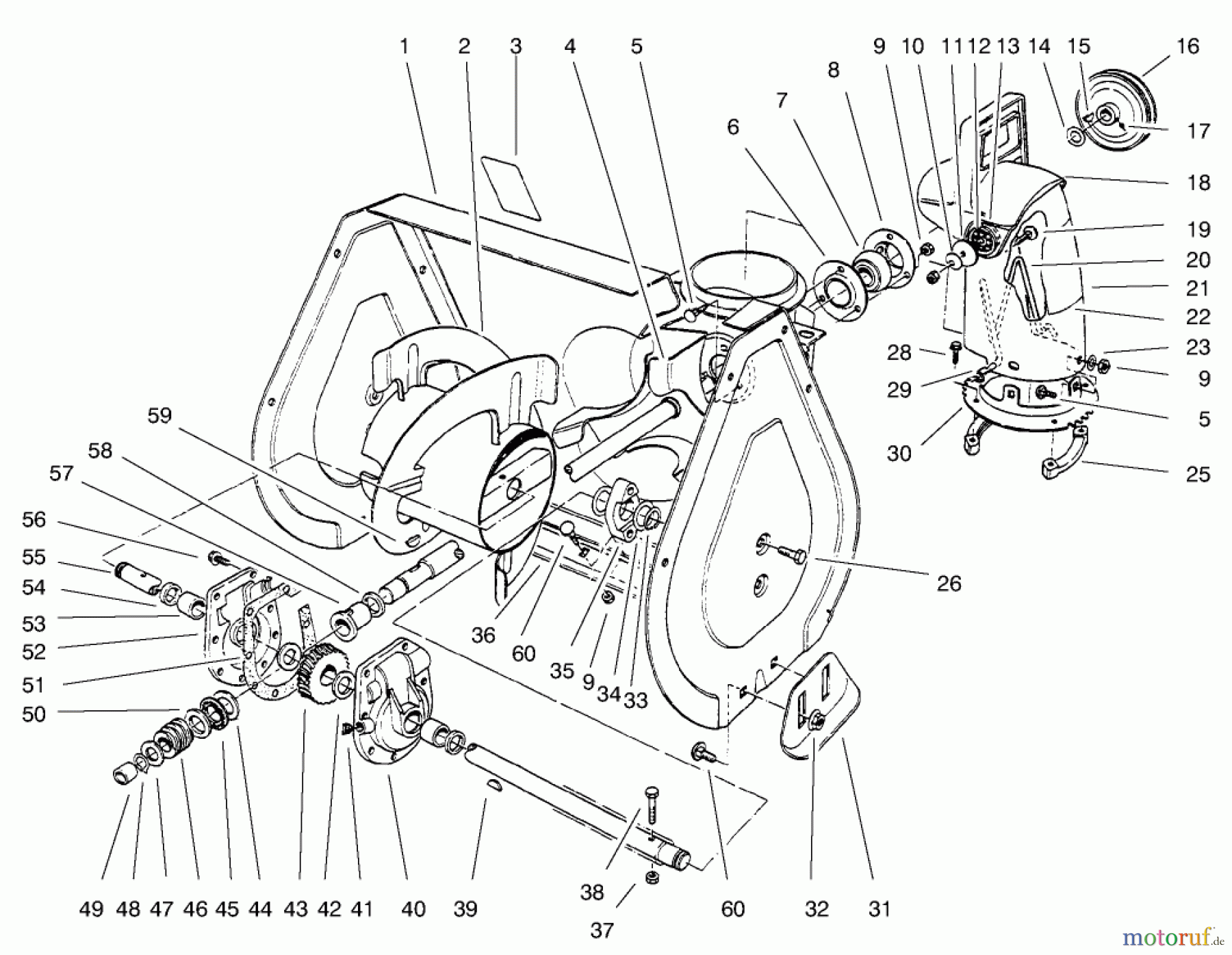  Toro Neu Snow Blowers/Snow Throwers Seite 1 38072 (724) - Toro 724 Snowthrower, 1997 (7900001-7999999) AUGER ASSEMBLY