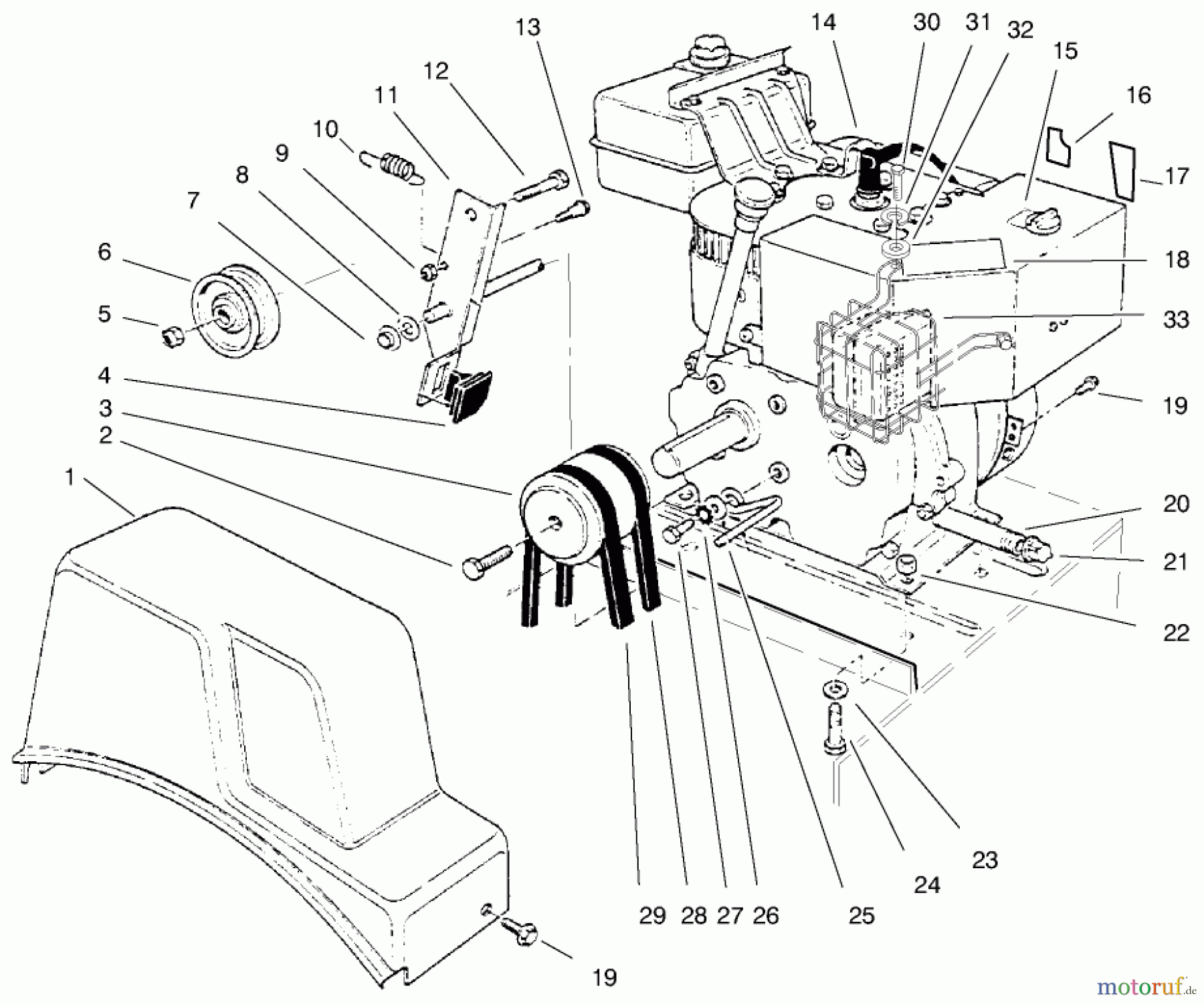  Toro Neu Snow Blowers/Snow Throwers Seite 1 38072 (724) - Toro 724 Snowthrower, 1997 (7900001-7999999) ENGINE ASSEMBLY