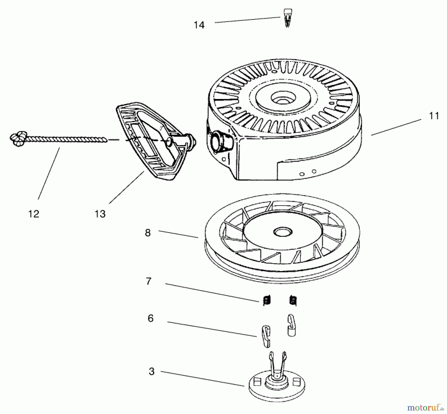  Toro Neu Snow Blowers/Snow Throwers Seite 1 38073 (724) - Toro 724 Snowthrower, 1997 (7900001-7999999) RECOIL STARTER NO. 590742 (OPTIONAL)