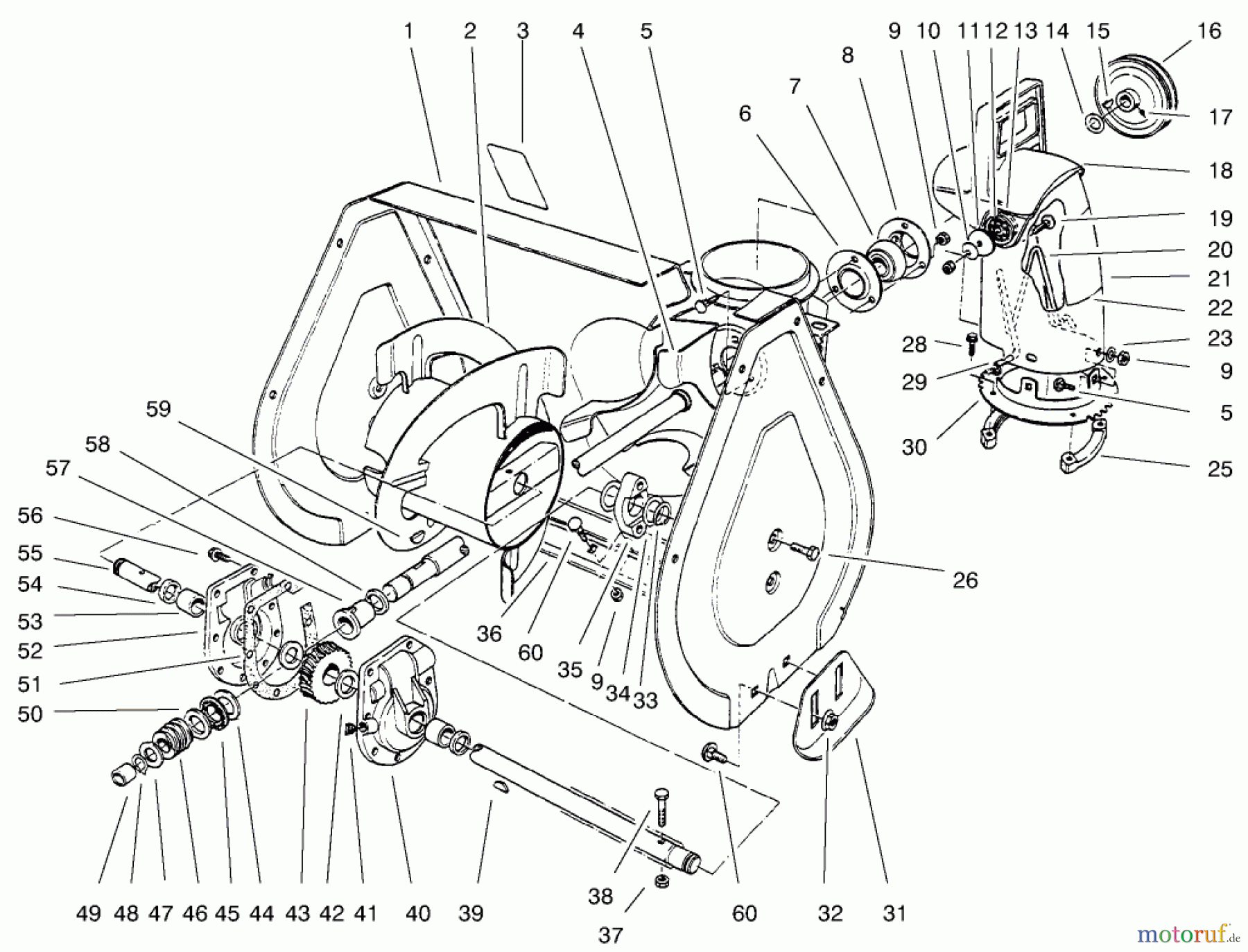  Toro Neu Snow Blowers/Snow Throwers Seite 1 38073 (724) - Toro 724 Snowthrower, 1998 (8900001-8999999) AUGER ASSEMBLY