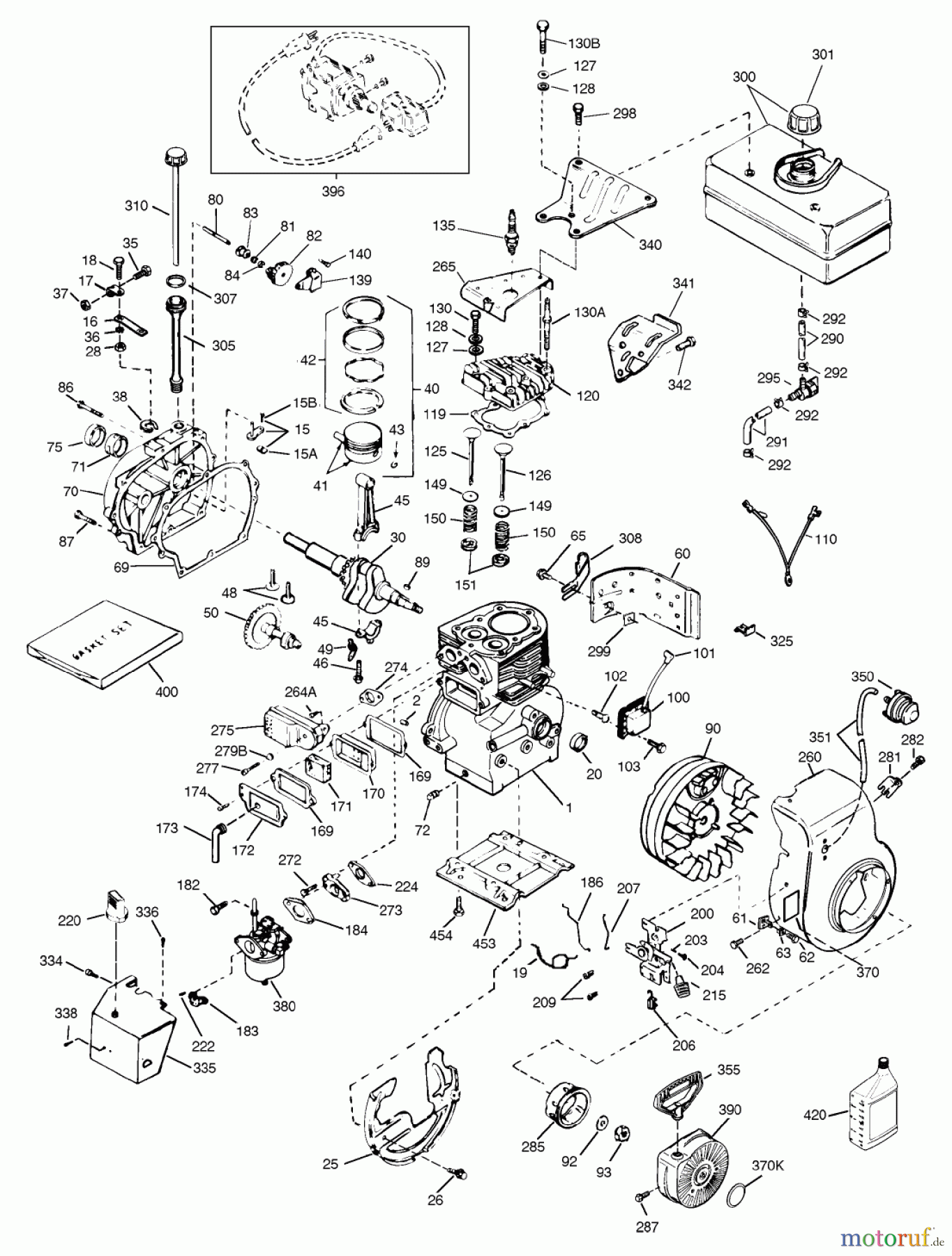  Toro Neu Snow Blowers/Snow Throwers Seite 1 38072 (724) - Toro 724 Snowthrower, 1998 (8900001-8999999) ENGINE TECUMSEH MODEL HSK70-130282U