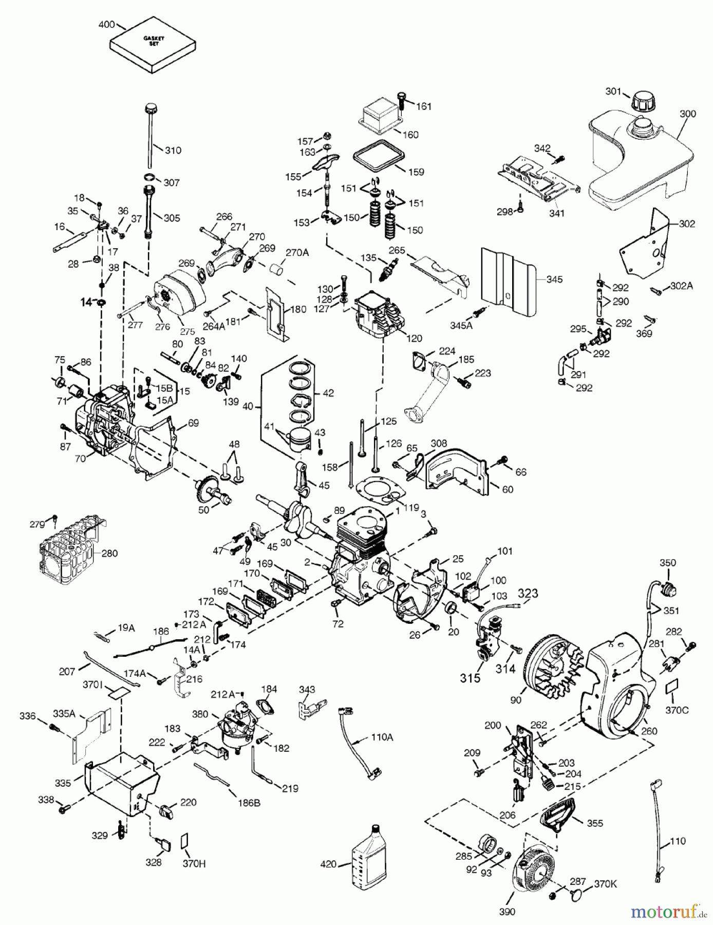  Toro Neu Snow Blowers/Snow Throwers Seite 1 38079 (924) - Toro 924 Power Shift Snowthrower, 2000 (200000001-200999999) ENGINE ASSEMBLY OHSK90-221412A (ONLY ON: 38079)