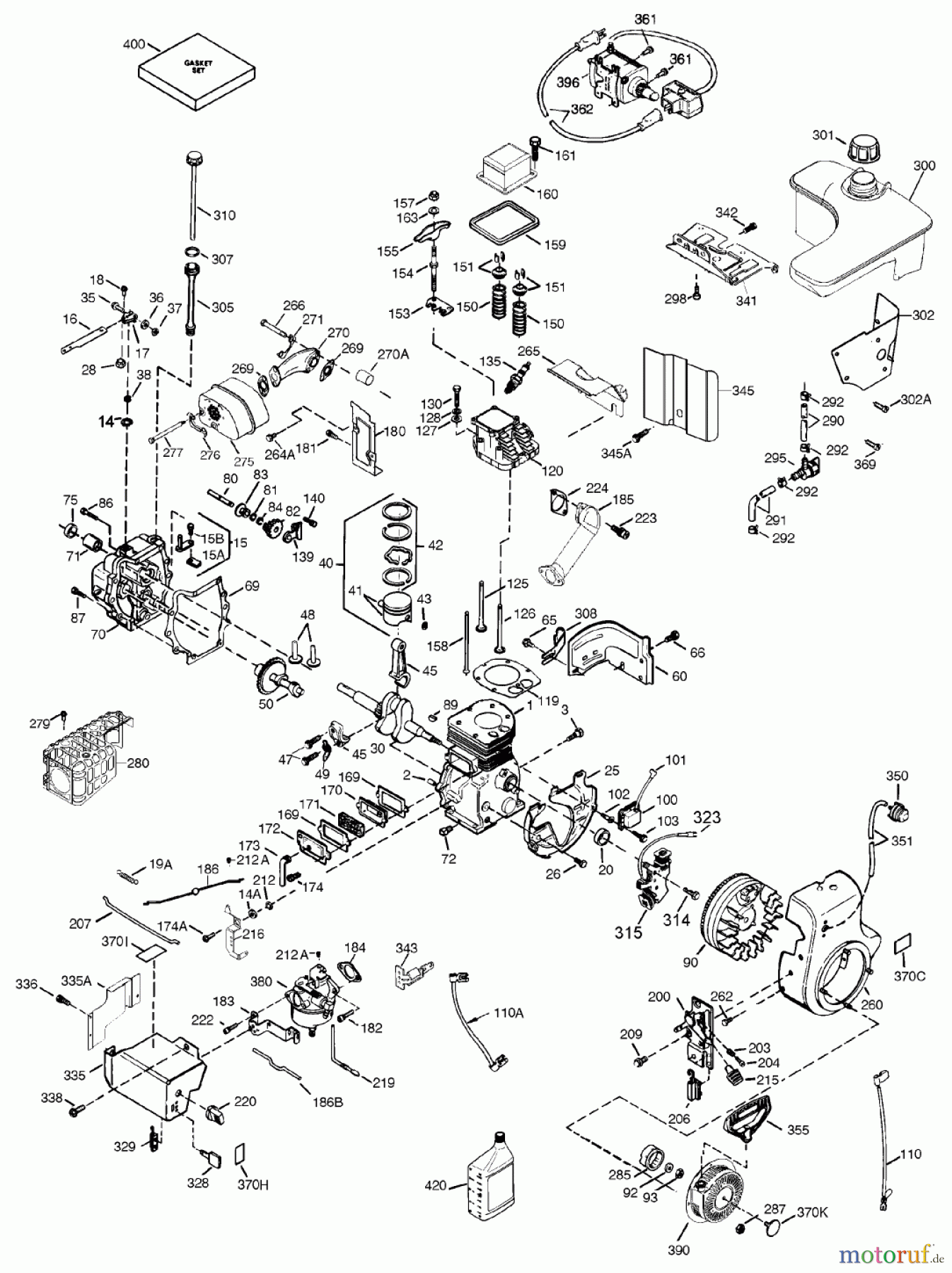  Toro Neu Snow Blowers/Snow Throwers Seite 1 38547 (924) - Toro 924 Power Shift Snowthrower, 2000 (200000001-200999999) ENGINE ASSEMBLY OHSK90-221413A (ONLY ON: 38547)