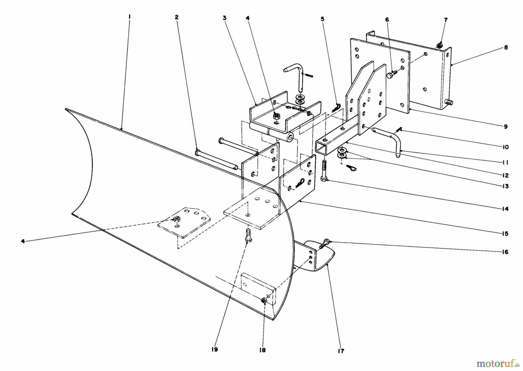  Toro Neu Snow Blowers/Snow Throwers Seite 1 38080 (824) - Toro 824 Snowthrower, 1980 (0000001-0999999) GRADER BLADE ASSEMBLY MODEL 59051