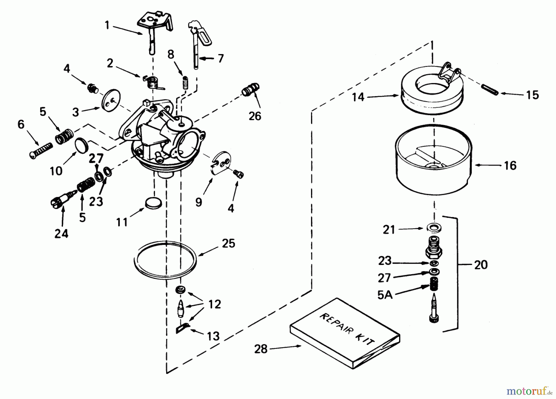  Toro Neu Snow Blowers/Snow Throwers Seite 1 38080 (824) - Toro 824 Snowthrower, 1984 (4000001-4999999) CARBURETOR NO. 632334