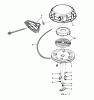 Toro 38080 (824) - 824 Snowthrower, 1986 (6000001-6999999) Listas de piezas de repuesto y dibujos REWIND STARTER NO. 590606