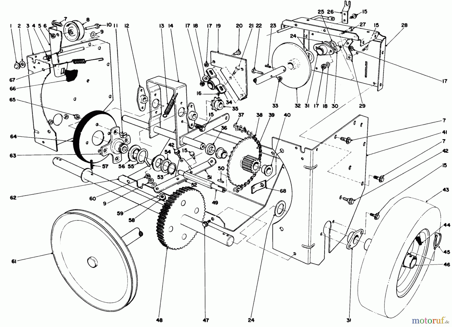  Toro Neu Snow Blowers/Snow Throwers Seite 1 38085 (824) - Toro 824 Snowthrower, 1990 (0000001-0999999) TRACTION ASSEMBLY