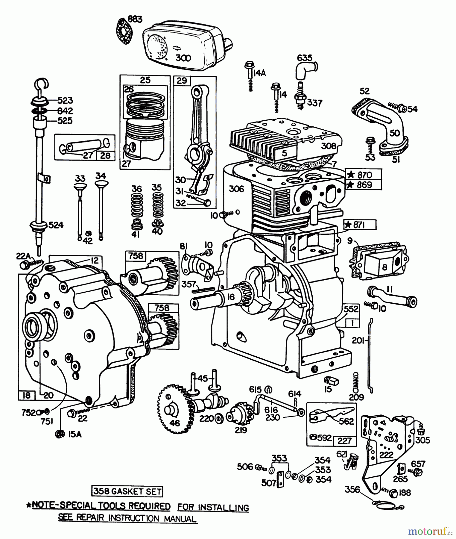  Toro Neu Snow Blowers/Snow Throwers Seite 1 38090 (1132) - Toro 1132 Snowthrower, 1980 (0000001-0999999) ENGINE BRIGGS & STRATTON MODEL NO. 252412 TYPE NO. 0191-01 (11 H.P. SNOWTHROWER MODEL 38090) #1