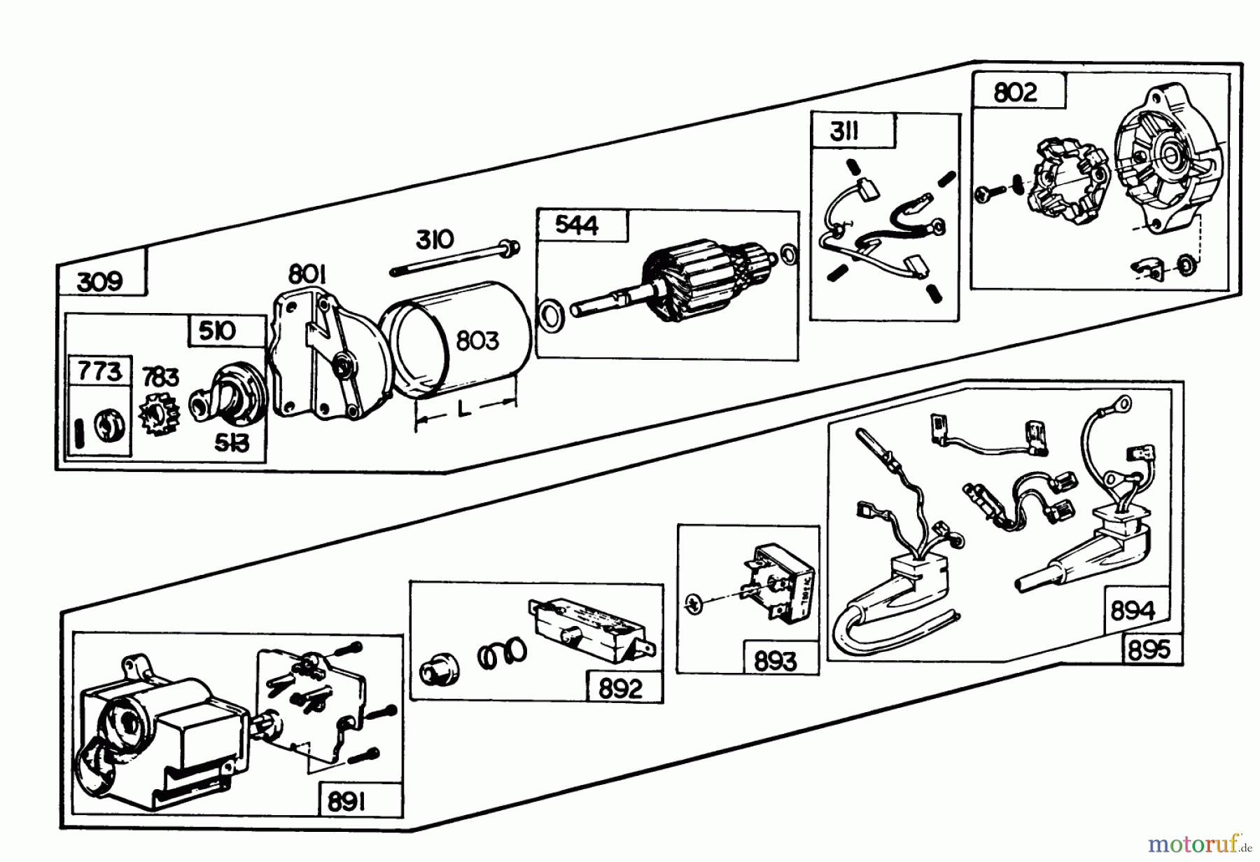  Toro Neu Snow Blowers/Snow Throwers Seite 1 38150 (826) - Toro 826 Snowthrower, 1980 (0000001-0999999) STARTER MOTOR KIT MODEL NO. 37-4630 (8 H.P. & 11 H.P. SNOWTHROWER MODEL 38150 & 38090)