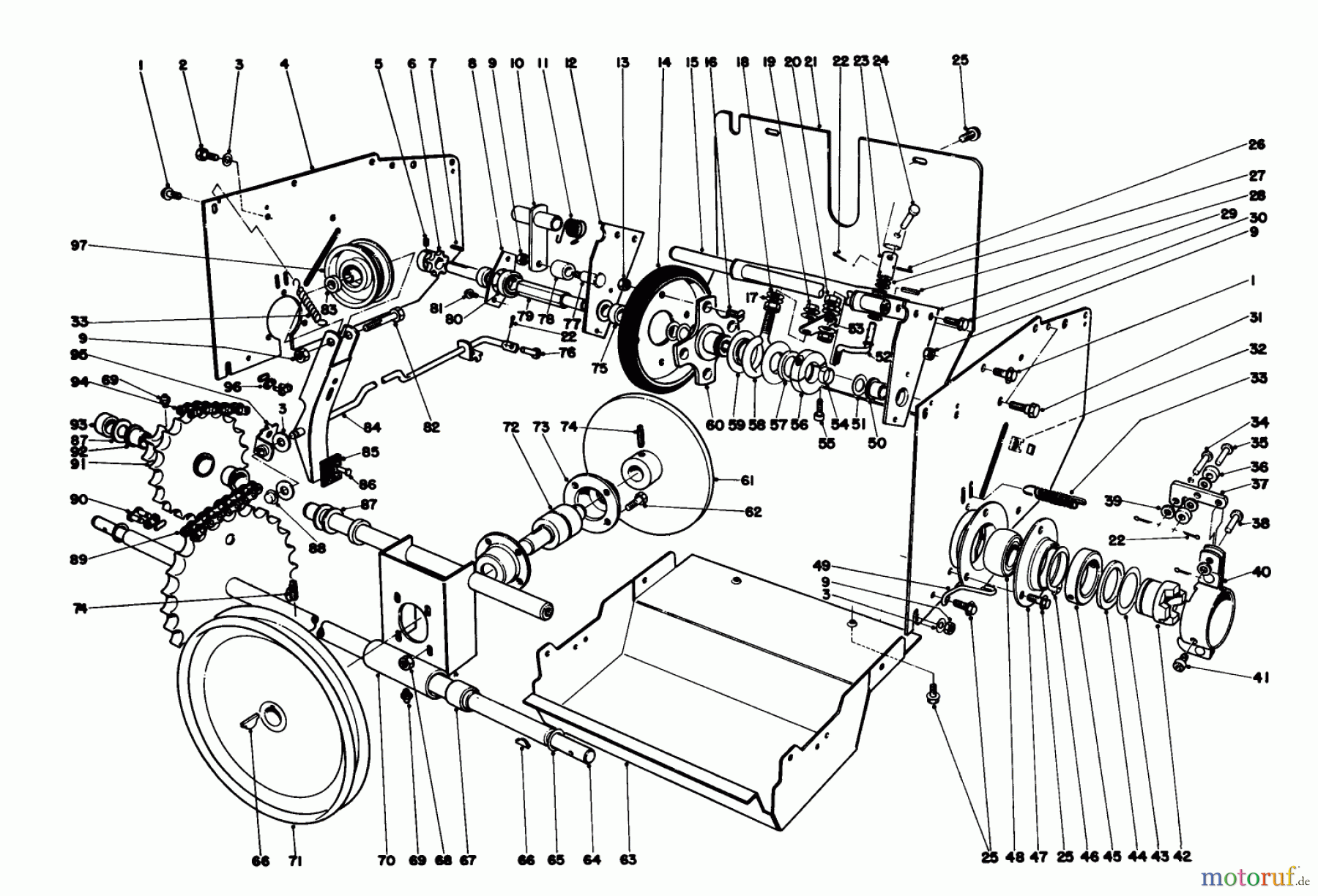  Toro Neu Snow Blowers/Snow Throwers Seite 1 38150 (826) - Toro 826 Snowthrower, 1980 (0000001-0999999) TRACTION ASSEMBLY