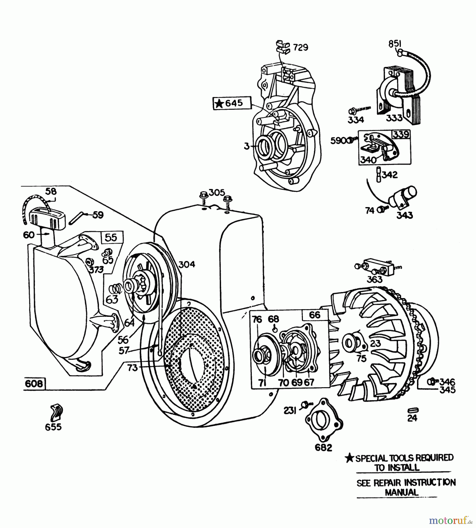  Toro Neu Snow Blowers/Snow Throwers Seite 1 38090 (1132) - Toro 1132 Snowthrower, 1981 (1000001-1999999) ENGINE BRIGGS & STRATTON MODEL NO. 252412 TYPE NO. 0191-01 (11 H. P. SNOWTHROWER MODEL 38090)