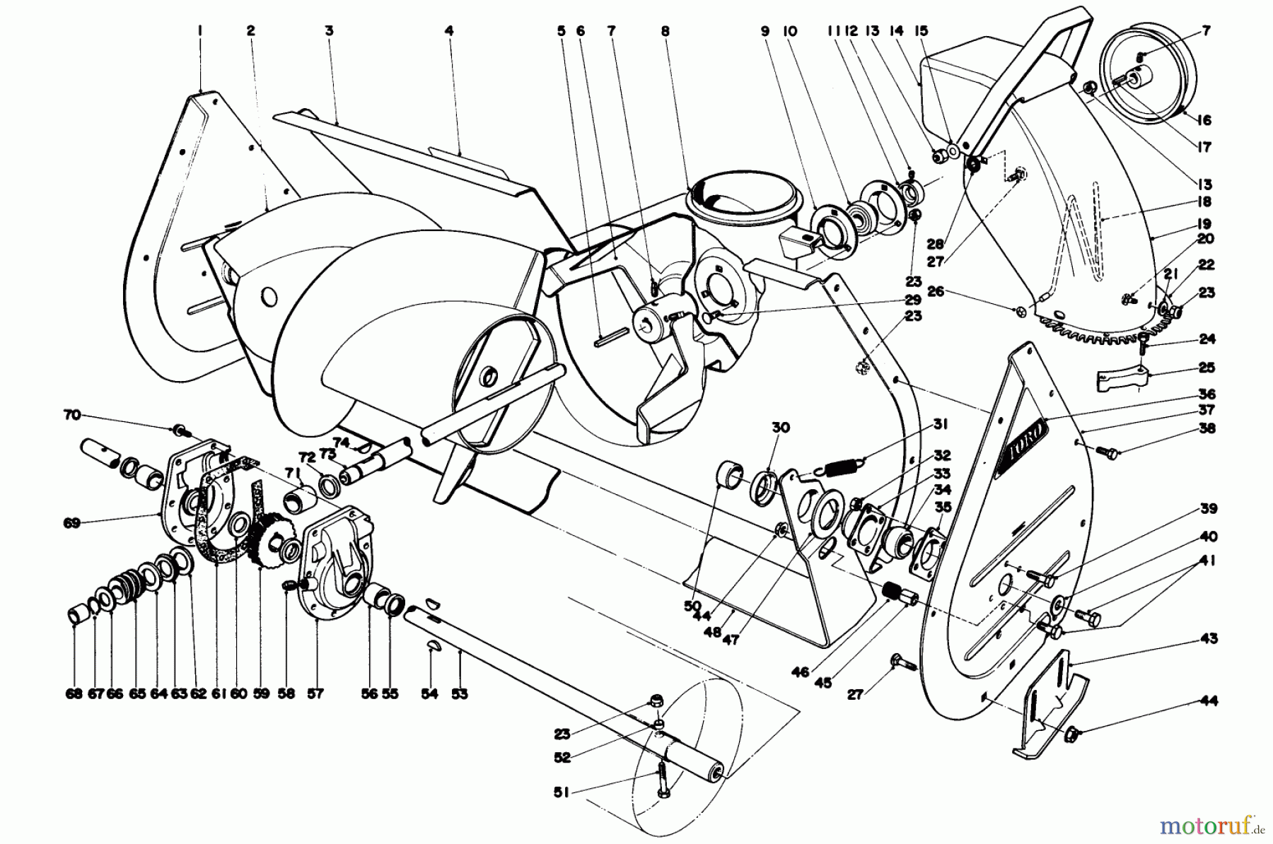  Toro Neu Snow Blowers/Snow Throwers Seite 1 38090 (1132) - Toro 1132 Snowthrower, 1984 (4000001-4999999) AUGER ASSEMBLY