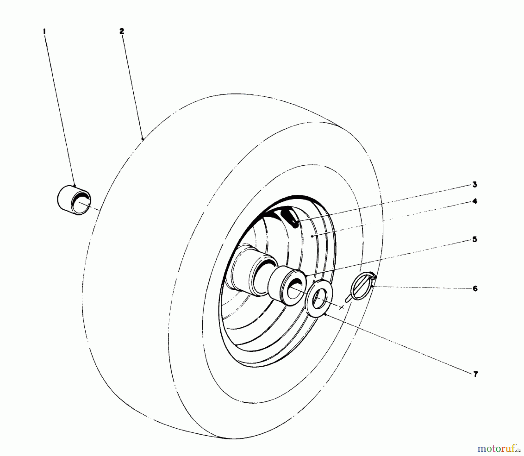  Toro Neu Snow Blowers/Snow Throwers Seite 1 38095 (1132) - Toro 1132 Snowthrower, 1980 (0000001-0999999) WHEEL ASSEMBLY