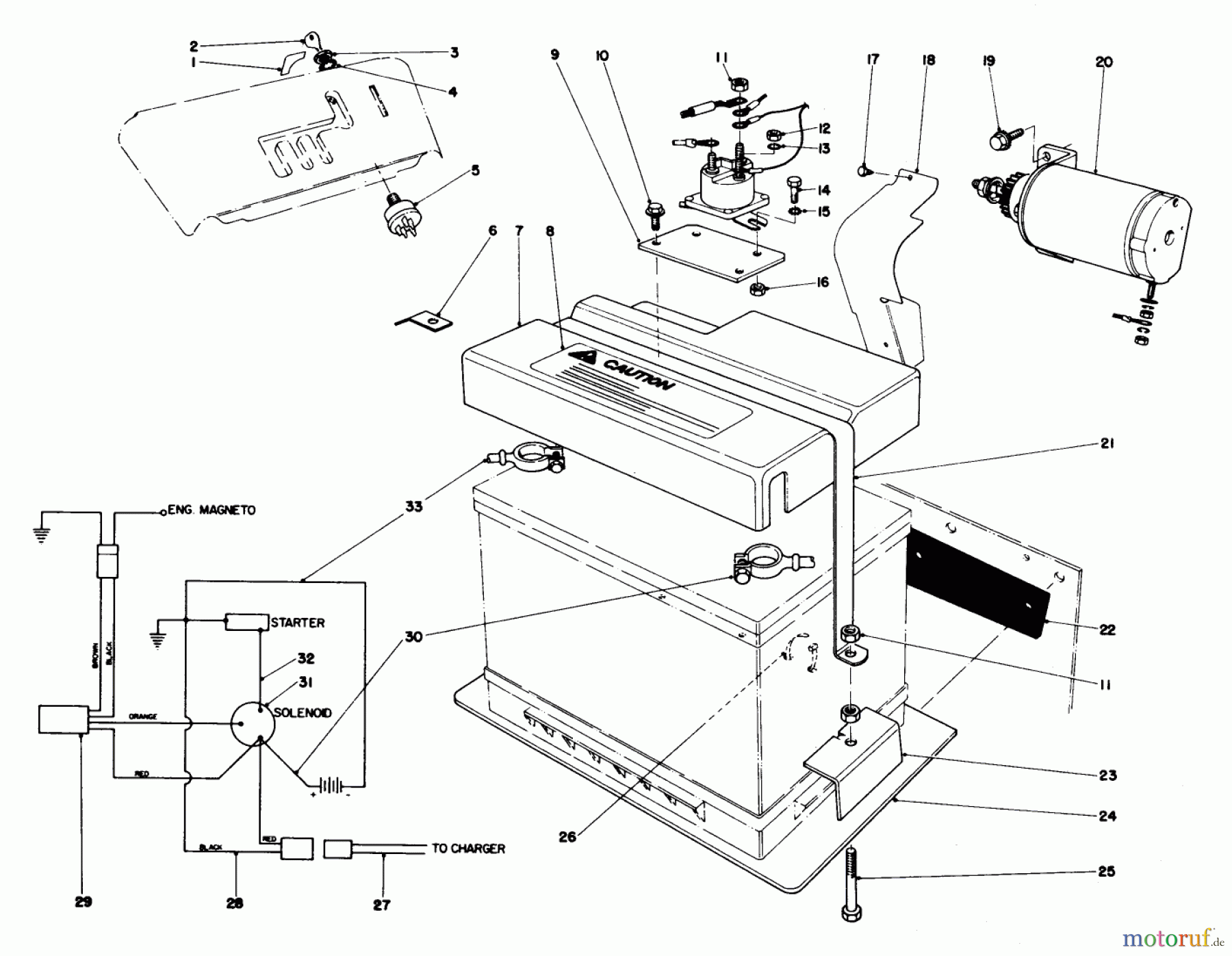  Toro Neu Snow Blowers/Snow Throwers Seite 1 38095 (1132) - Toro 1132 Snowthrower, 1981 (1000001-1999999) 12 VOLT STARTING MOTOR KIT 37-4640