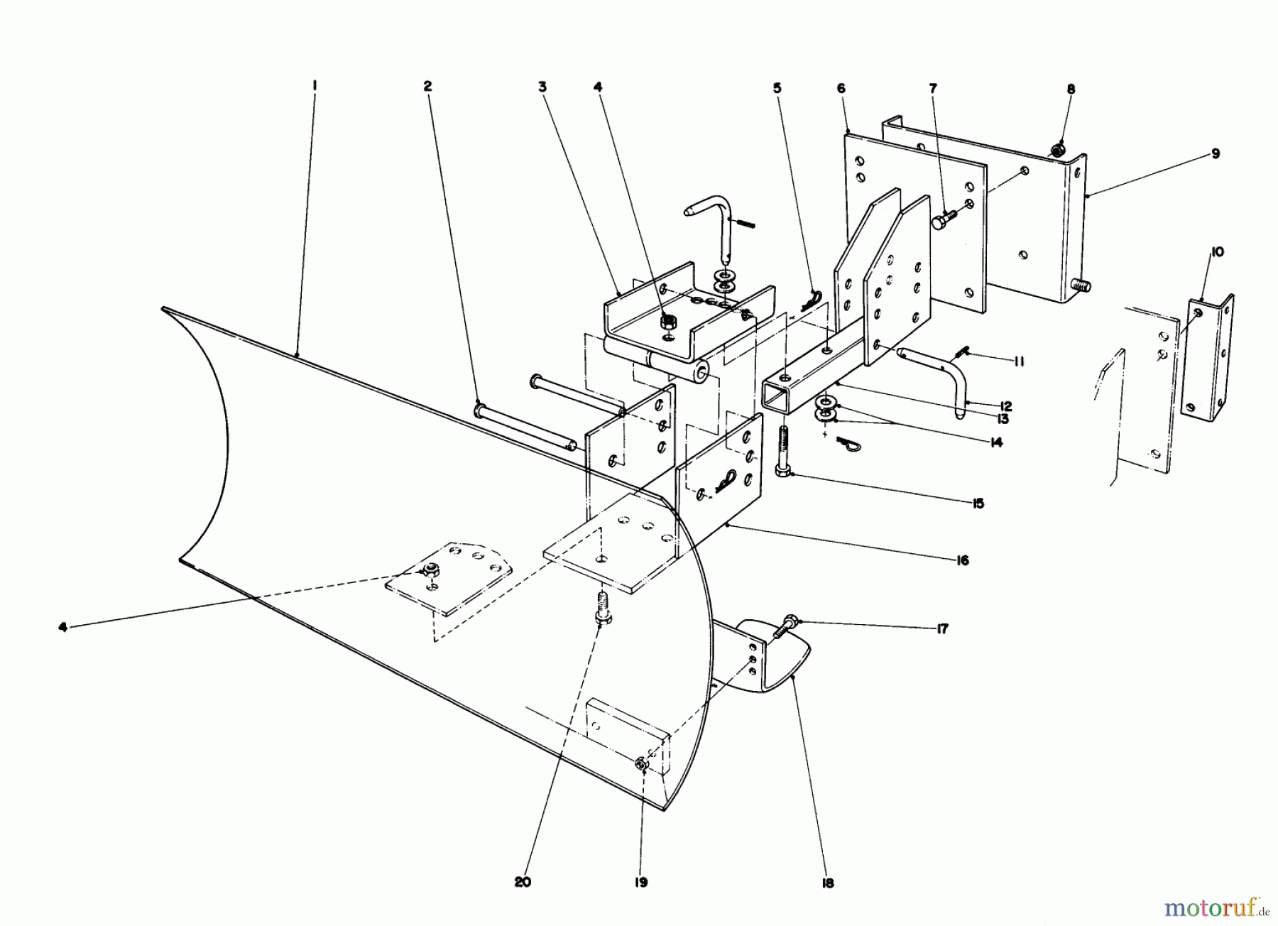  Toro Neu Snow Blowers/Snow Throwers Seite 1 38095 (1132) - Toro 1132 Snowthrower, 1981 (1000001-1999999) GRADER BLADE ASSEMBLY (MODEL NO. 59099)