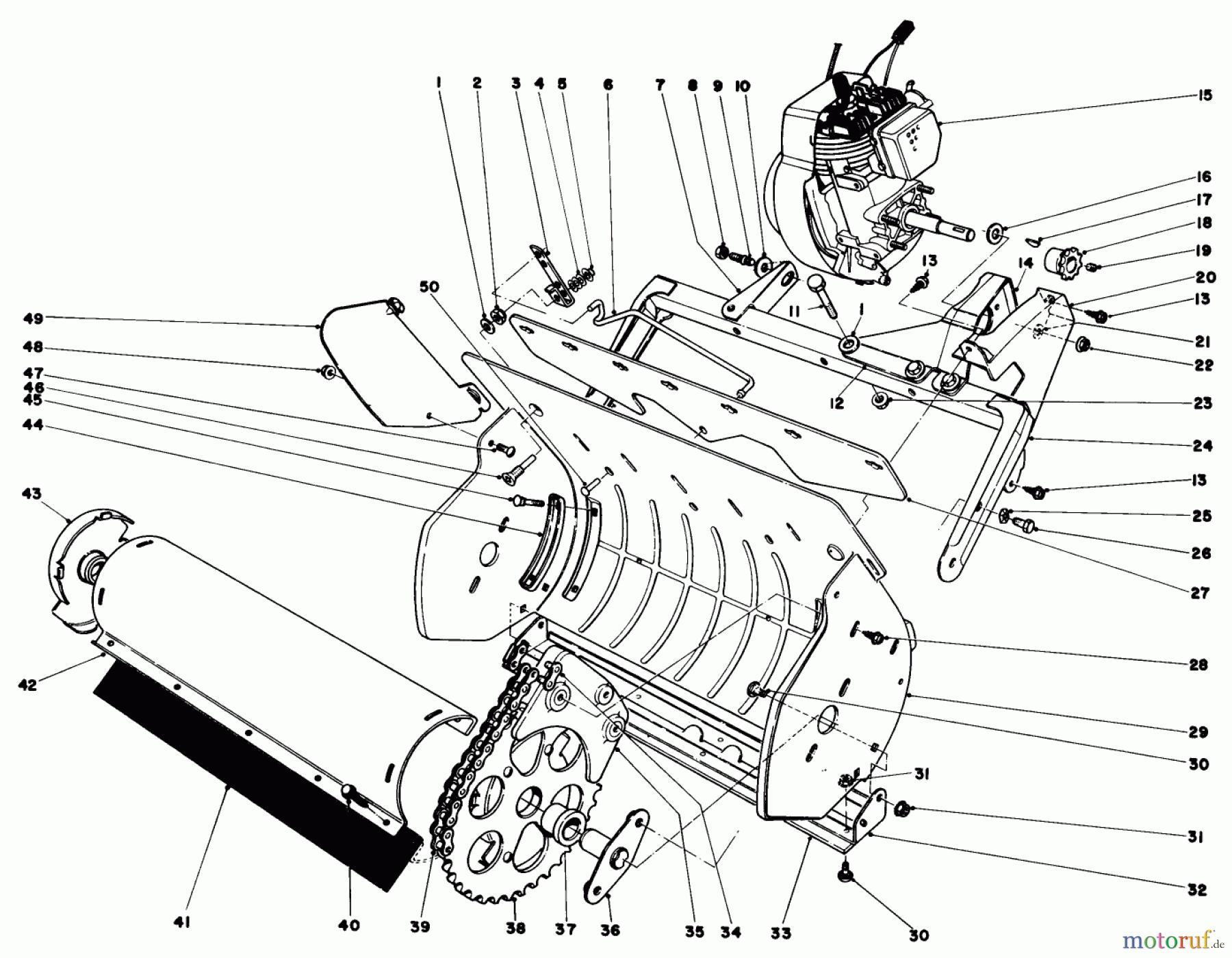  Toro Neu Snow Blowers/Snow Throwers Seite 1 38100 (S-140) - Toro S-140 Snowthrower, 1981 (1000001-1999999) LOWER MAIN FRAME