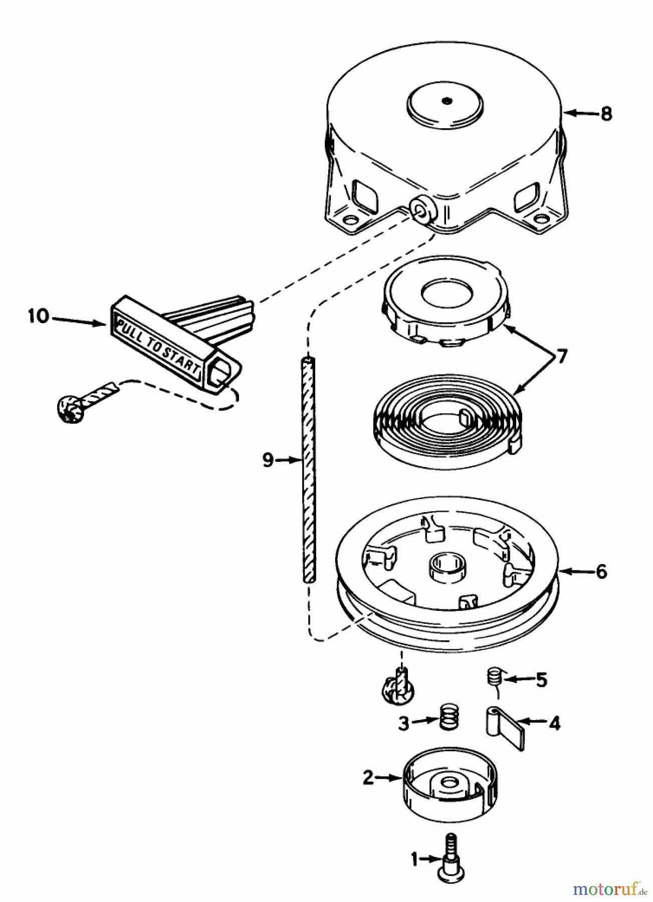  Toro Neu Snow Blowers/Snow Throwers Seite 1 38115C (CR-20R) - Toro CR-20 Snowthrower, 1988 (8000001-8999999) REWIND STARTER NO. 590537