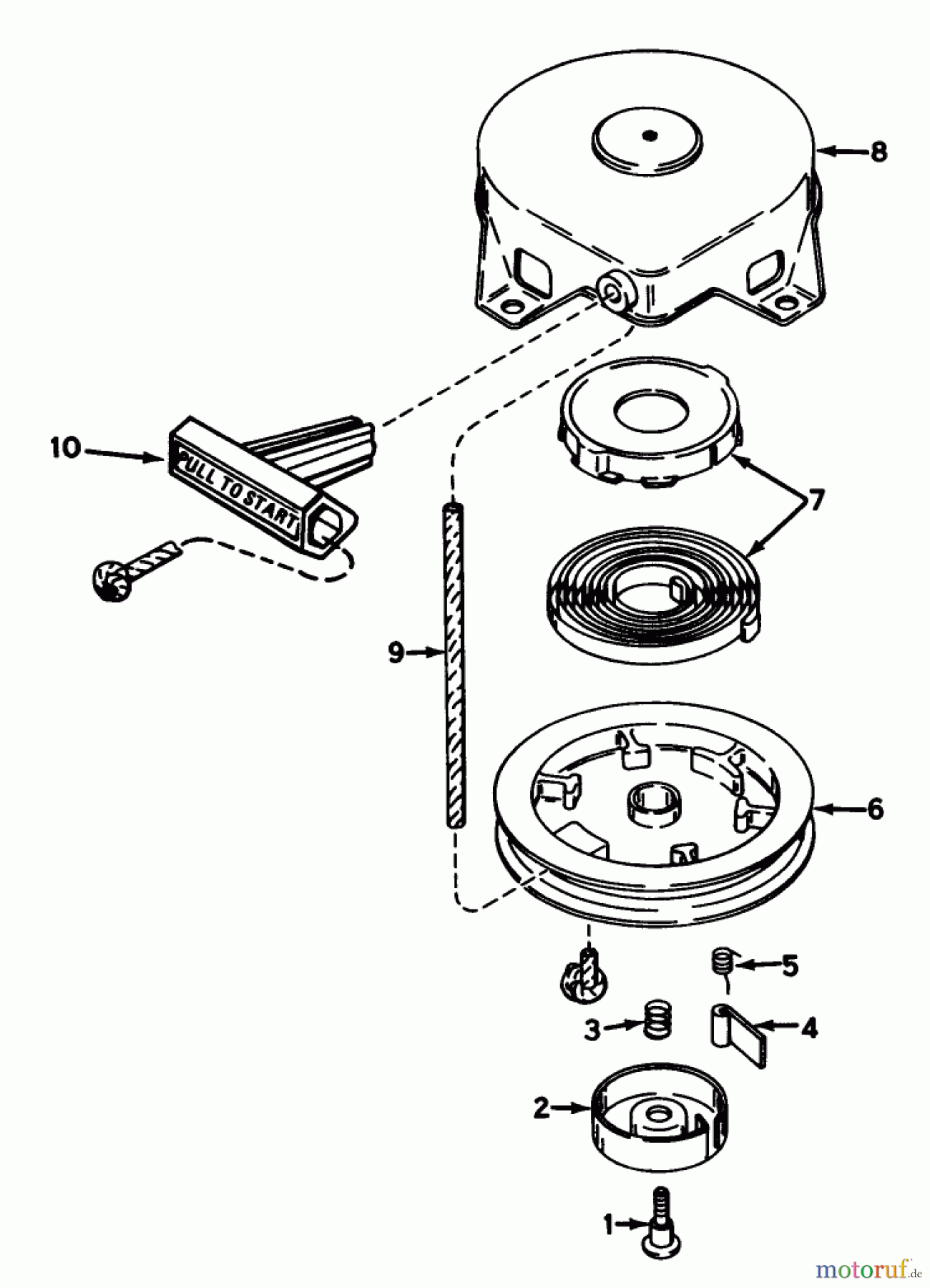  Toro Neu Snow Blowers/Snow Throwers Seite 1 38115C (CR-20R) - Toro CR-20 Snowthrower, 1990 (0000001-0999999) REWIND STARTER NO. 590537