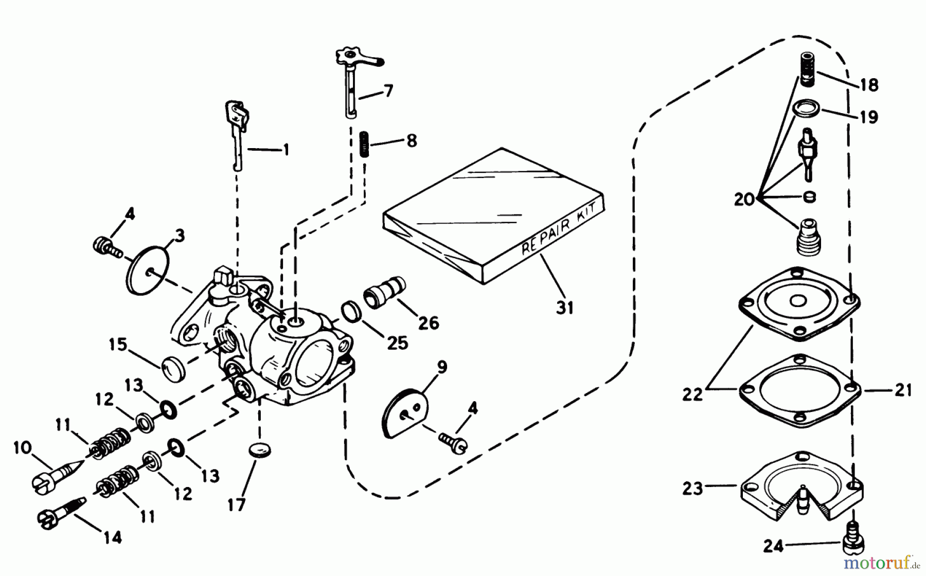  Toro Neu Snow Blowers/Snow Throwers Seite 1 38116 (CR-20R) - Toro CR-20 Snowthrower, 1988 (8000001-8999999) CARBURETOR NO. 632142A