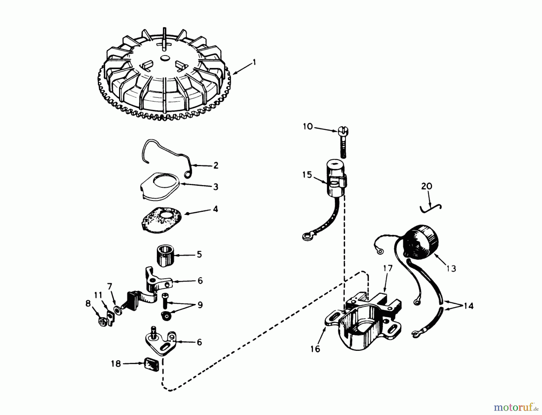  Toro Neu Snow Blowers/Snow Throwers Seite 1 38130 (S-200) - Toro S-200 Snowthrower, 1981 (1000001-1000350) MAGNETO NO. 610772A (ENGINE MODEL AH520 TYPE 1583, 1583A & 1583B)