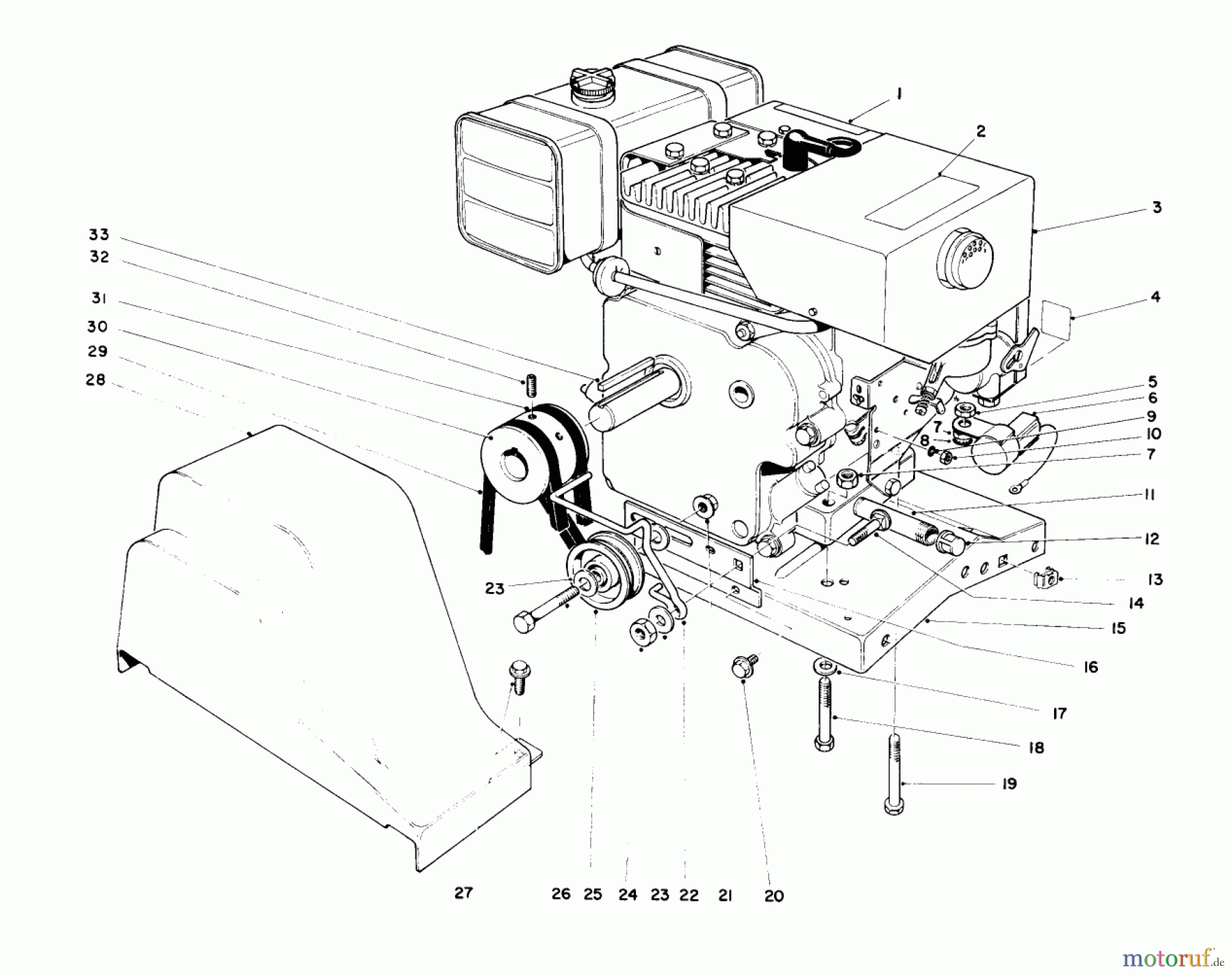  Toro Neu Snow Blowers/Snow Throwers Seite 1 38150 (826) - Toro 826 Snowthrower, 1985 (5000001-5999999) ENGINE ASSEMBLY