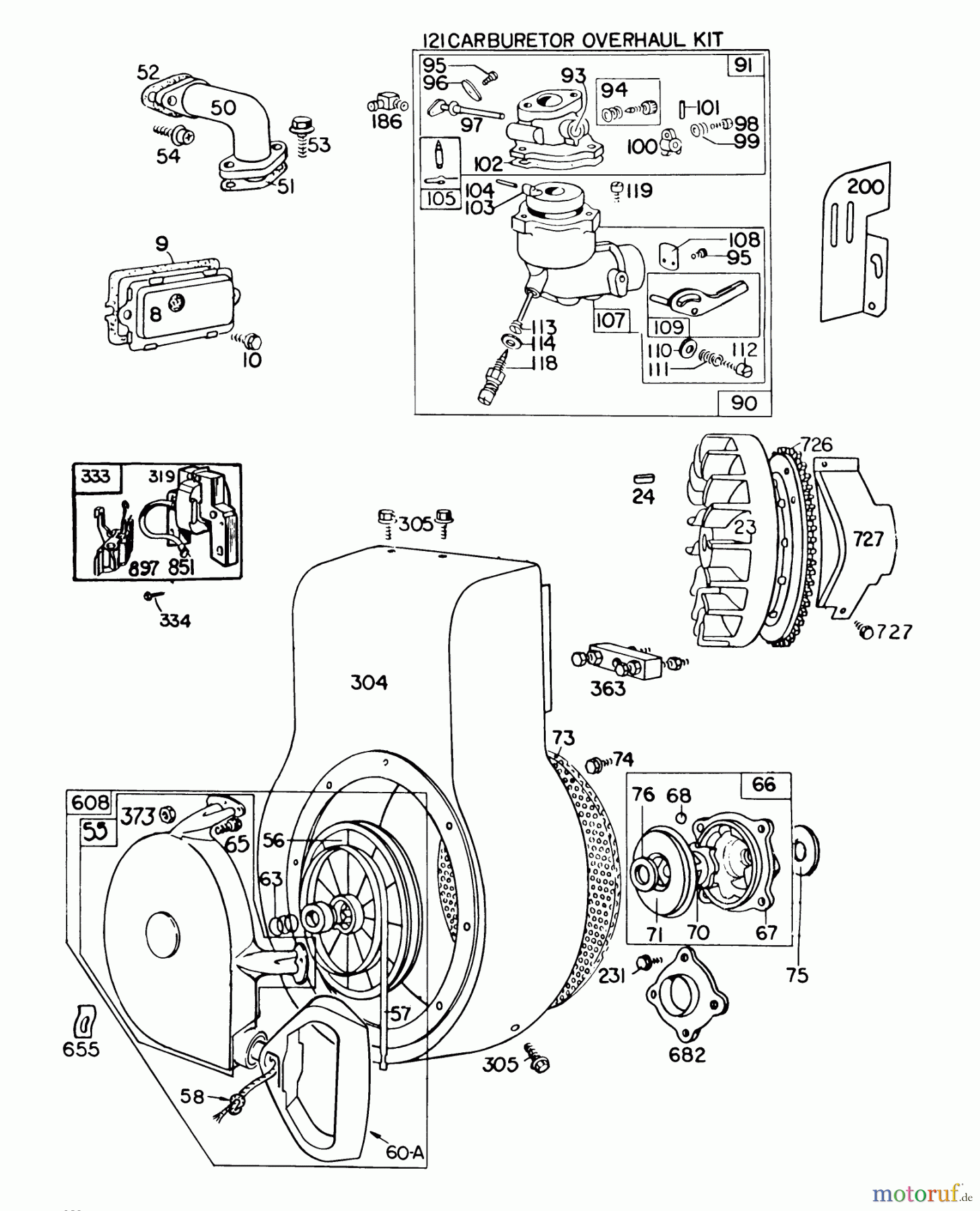  Toro Neu Snow Blowers/Snow Throwers Seite 1 38150 (826) - Toro 826 Snowthrower, 1985 (5000001-5999999) ENGINE BRIGGS & STRATTON MODEL NO. 190402-272041