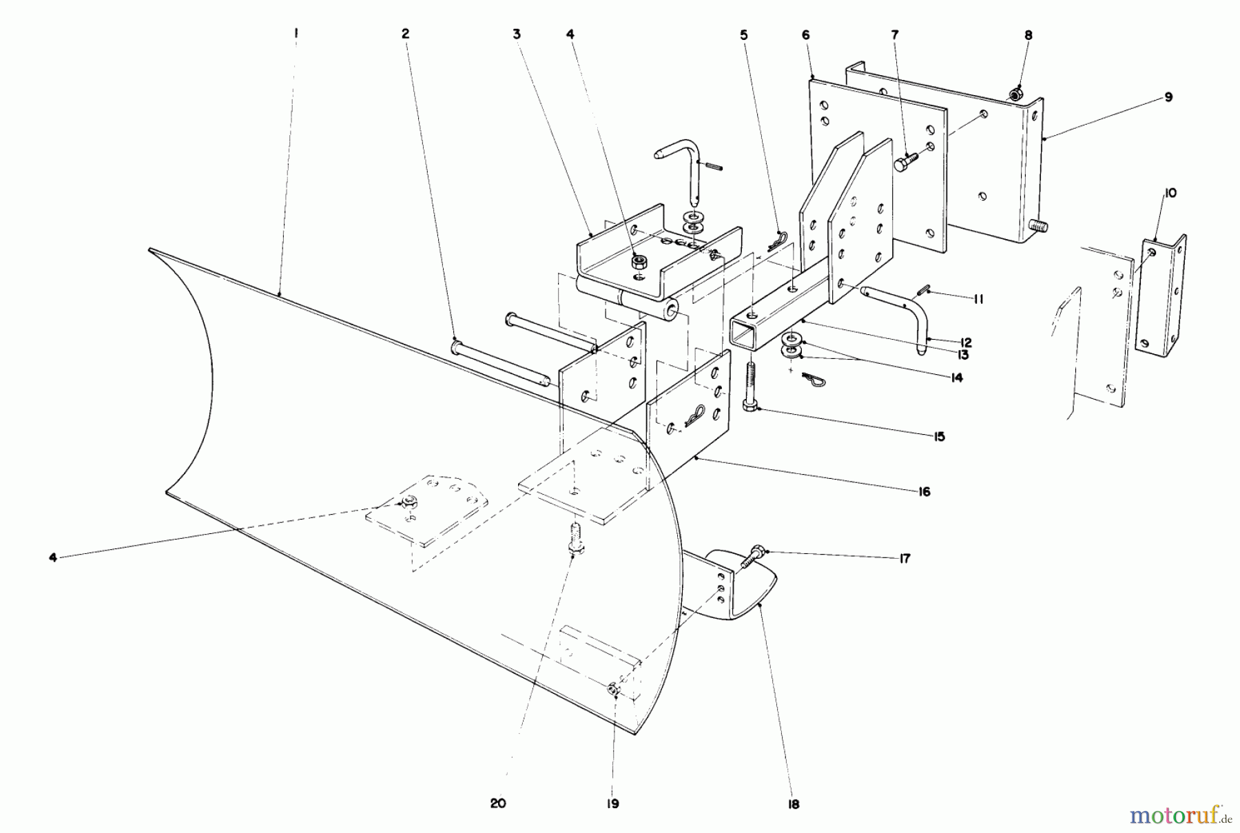  Toro Neu Snow Blowers/Snow Throwers Seite 1 38150 (826) - Toro 826 Snowthrower, 1985 (5000001-5999999) GRADER BLADE ASSEMBLY MODEL NO. 59099 (OPTIONAL)