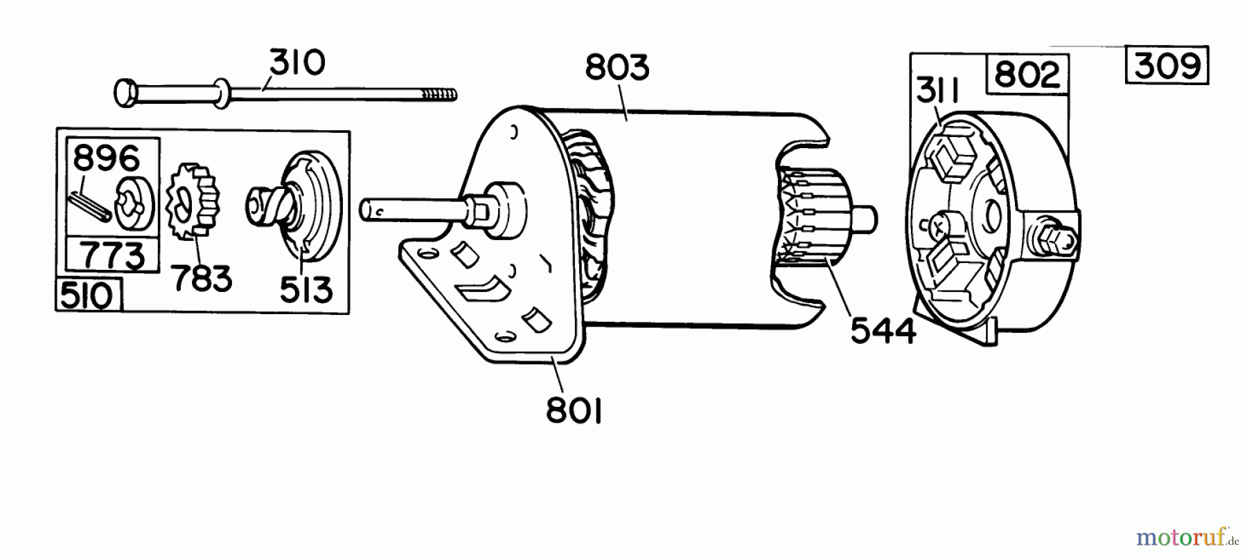  Toro Neu Snow Blowers/Snow Throwers Seite 1 38150 (826) - Toro 826 Snowthrower, 1986 (6000001-6999999) 12 VOLT STARTER MOTOR BRIGGS & STRATTON NO. 393852