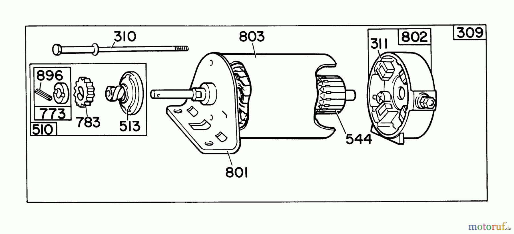  Toro Neu Snow Blowers/Snow Throwers Seite 1 38150 (826) - Toro 826 Snowthrower, 1987 (7000001-7999999) 12 VOLT STARTER MOTOR BRIGGS & STRATTON