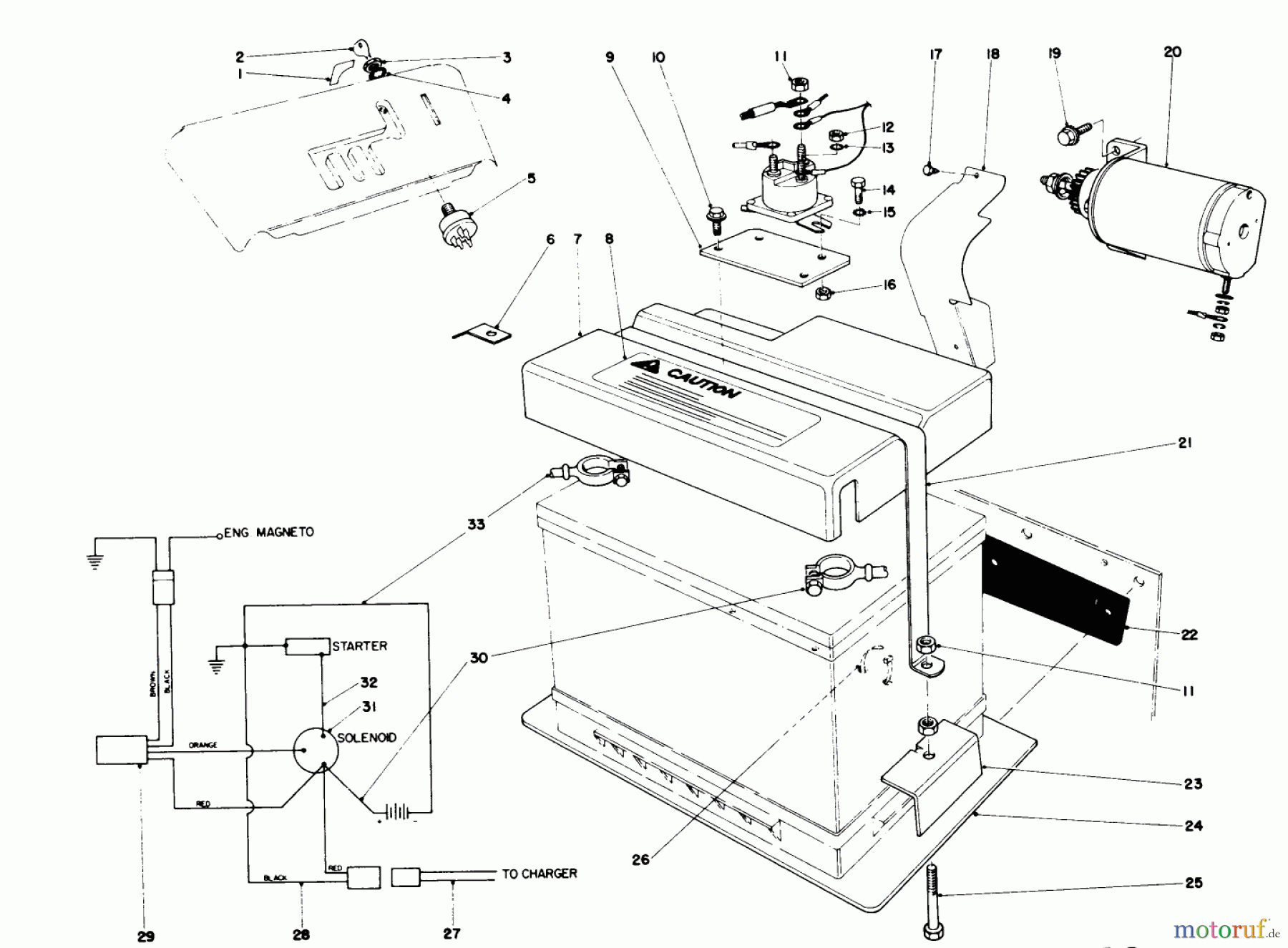  Toro Neu Snow Blowers/Snow Throwers Seite 1 38155 (826) - Toro 826 Snowthrower, 1980 (0000001-0999999) 12 VOLT STARTING MOTOR KIT 37-4640