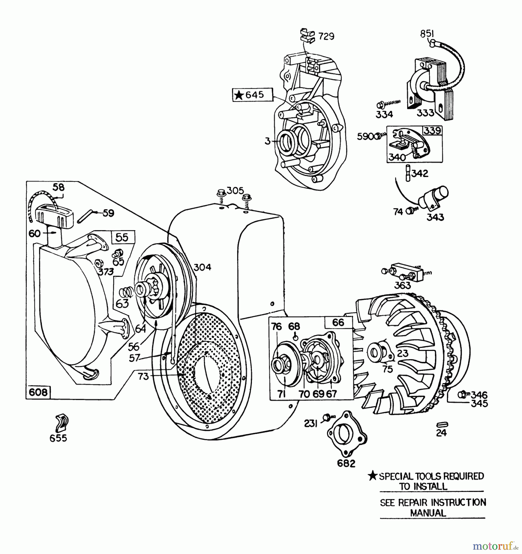  Toro Neu Snow Blowers/Snow Throwers Seite 1 38160 (1132) - Toro 1132 Snowthrower, 1980 (0000001-0999999) ENGINE MODEL NO. 252416 TYPE NO. 0190-01 (11 H.P. SNOWTHROWER MOBRIGGS & STRATTON