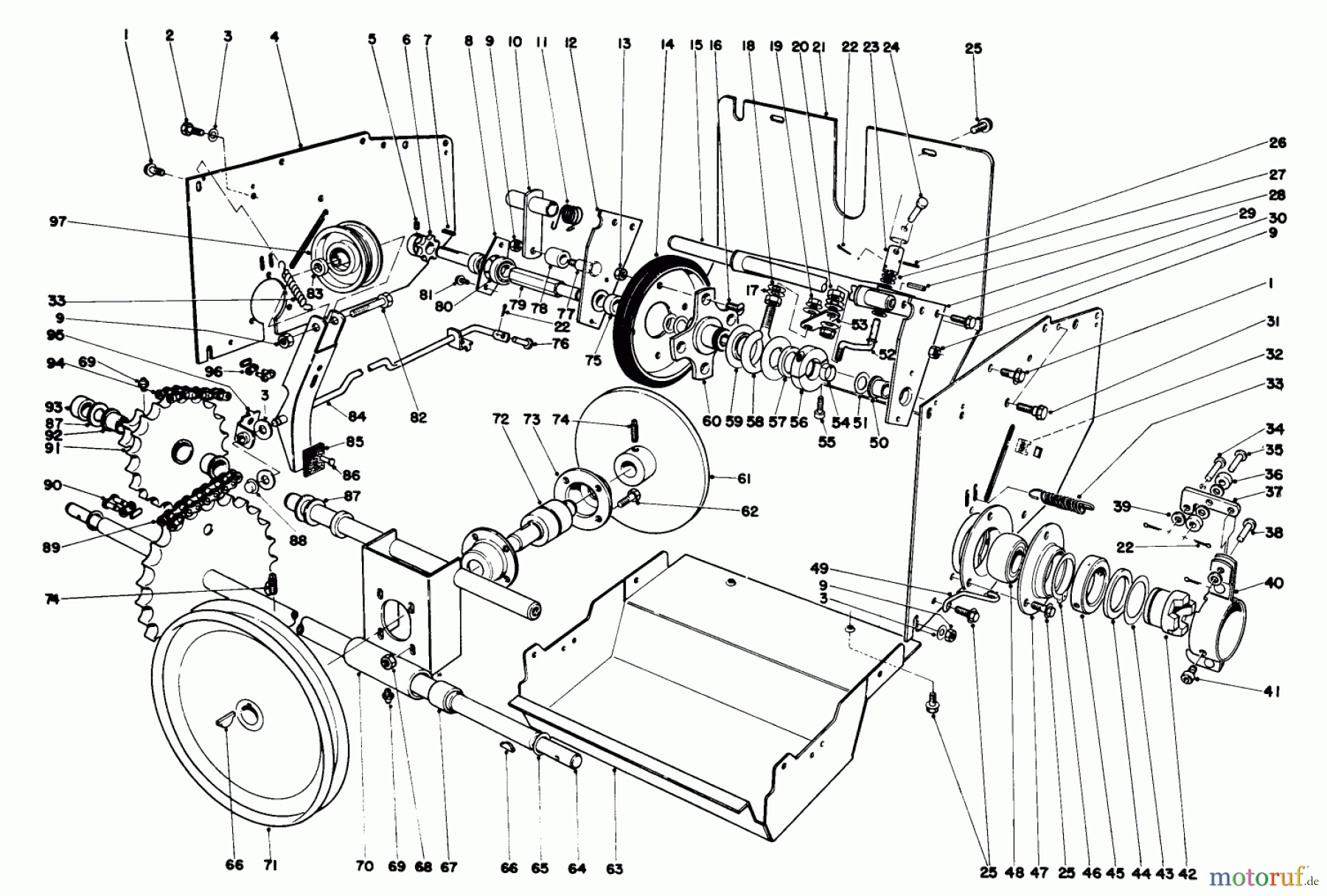  Toro Neu Snow Blowers/Snow Throwers Seite 1 38160 (1132) - Toro 1132 Snowthrower, 1980 (0000001-0999999) TRACTION ASSEMBLY