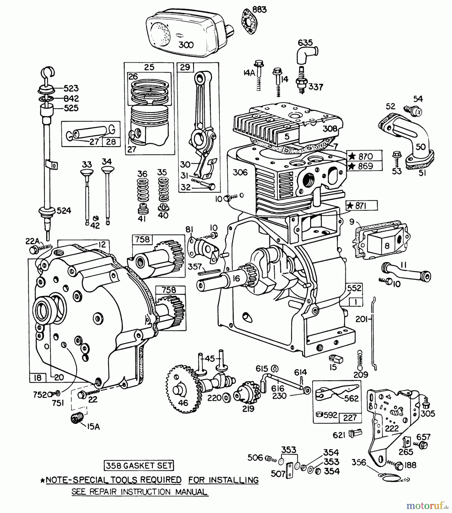  Toro Neu Snow Blowers/Snow Throwers Seite 1 38160 (1132) - Toro 1132 Snowthrower, 1981 (1000001-1999999) ENGINE 252416 TYPE NO. 0190-01 (11 H.P. SNOWTHROWER MODEL 38160)BRIGGS & STRATTON #1