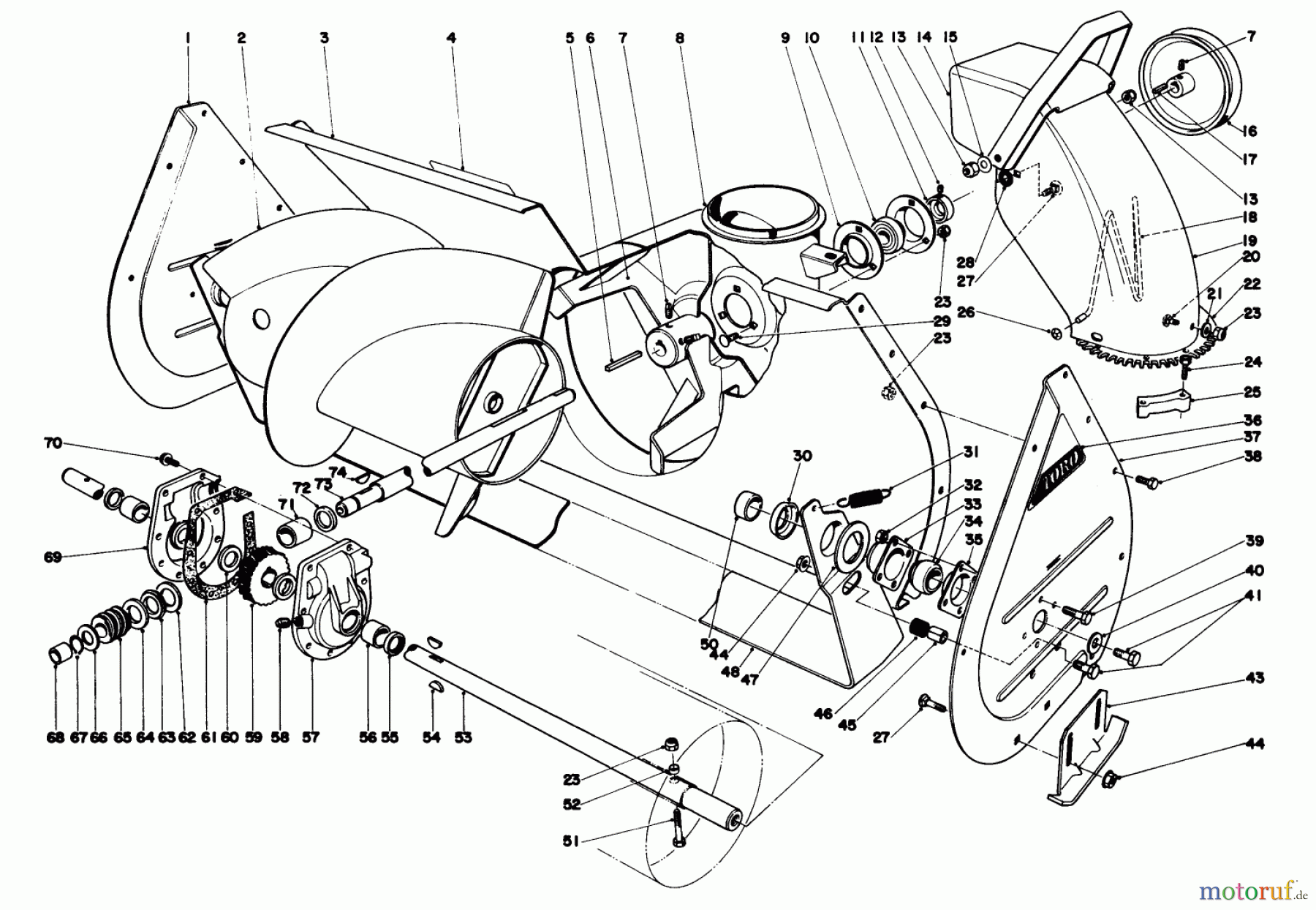  Toro Neu Snow Blowers/Snow Throwers Seite 1 38160 (1132) - Toro 1132 Snowthrower, 1983 (3000001-3999999) AUGER ASSEMBLY