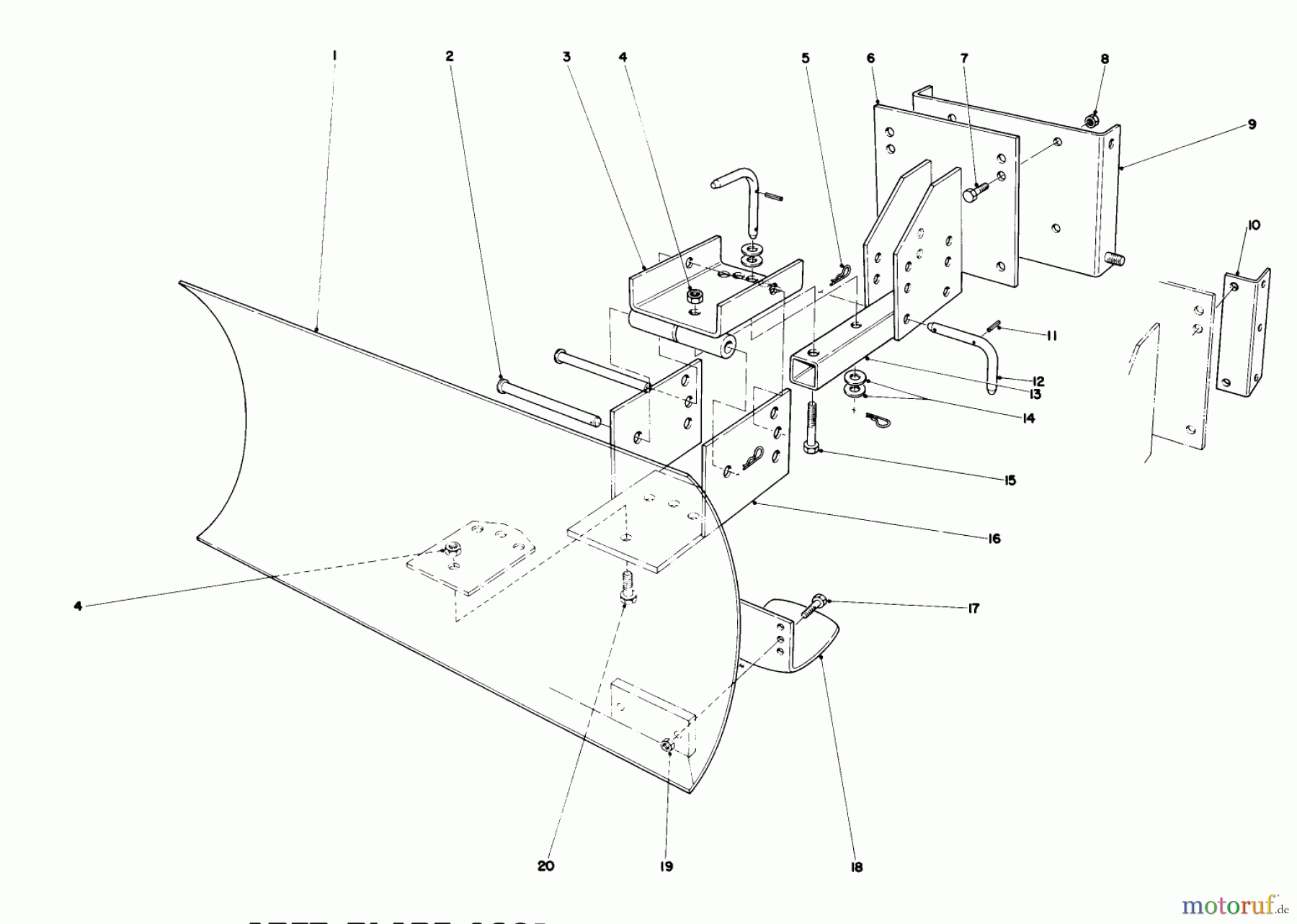  Toro Neu Snow Blowers/Snow Throwers Seite 1 38160 (1132) - Toro 1132 Snowthrower, 1986 (6000001-6999999) GRADER BLADE ASSEMBLY (MODEL NO. 59099) (OPTIONAL)